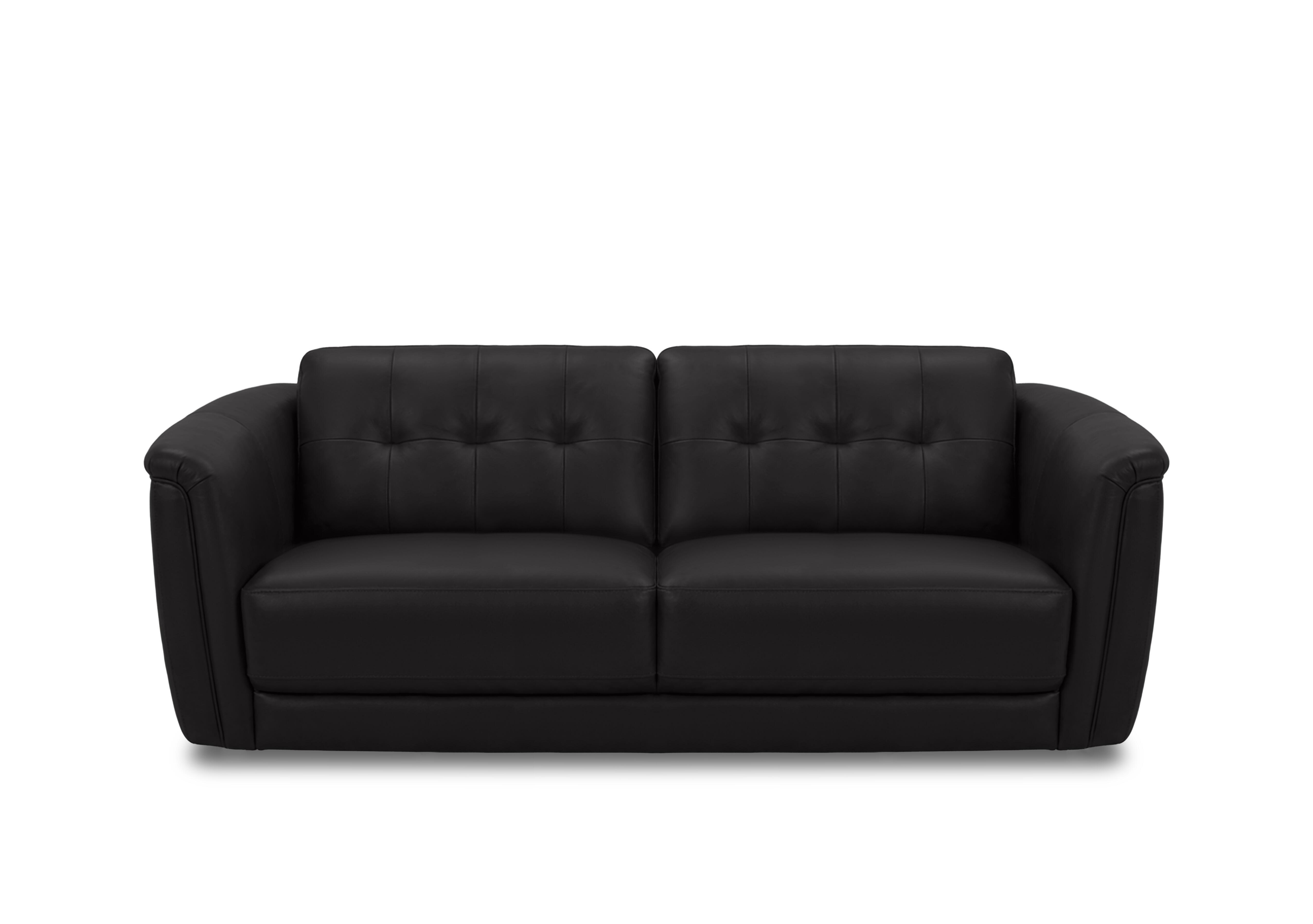 Monarch 3 Seater Leather Sofa in Montana Jet Black Cat-60/22 on Furniture Village