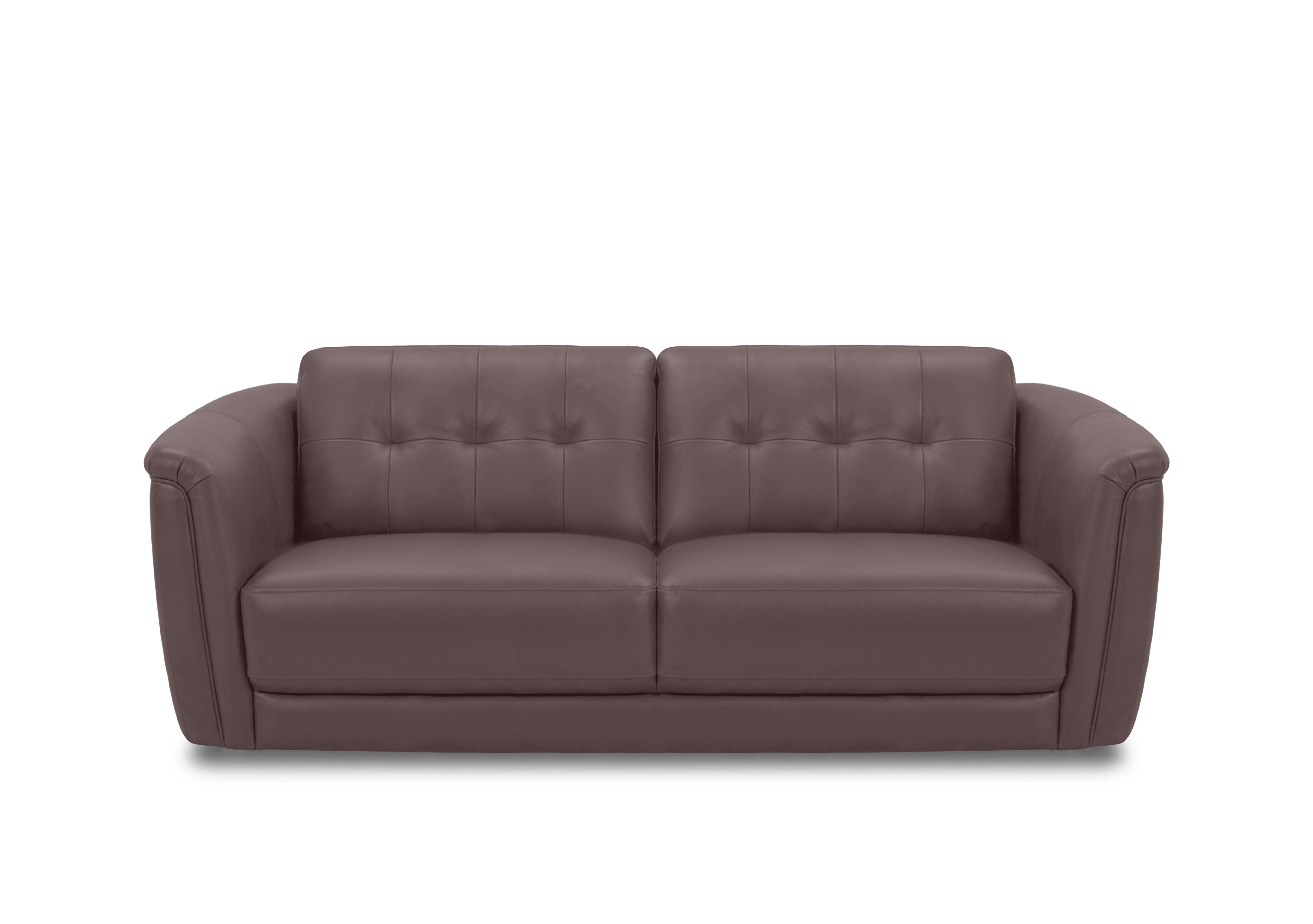 Monarch 3 Leather Seater Sofa in Oslo Mulberry Cat-40/30 on Furniture Village