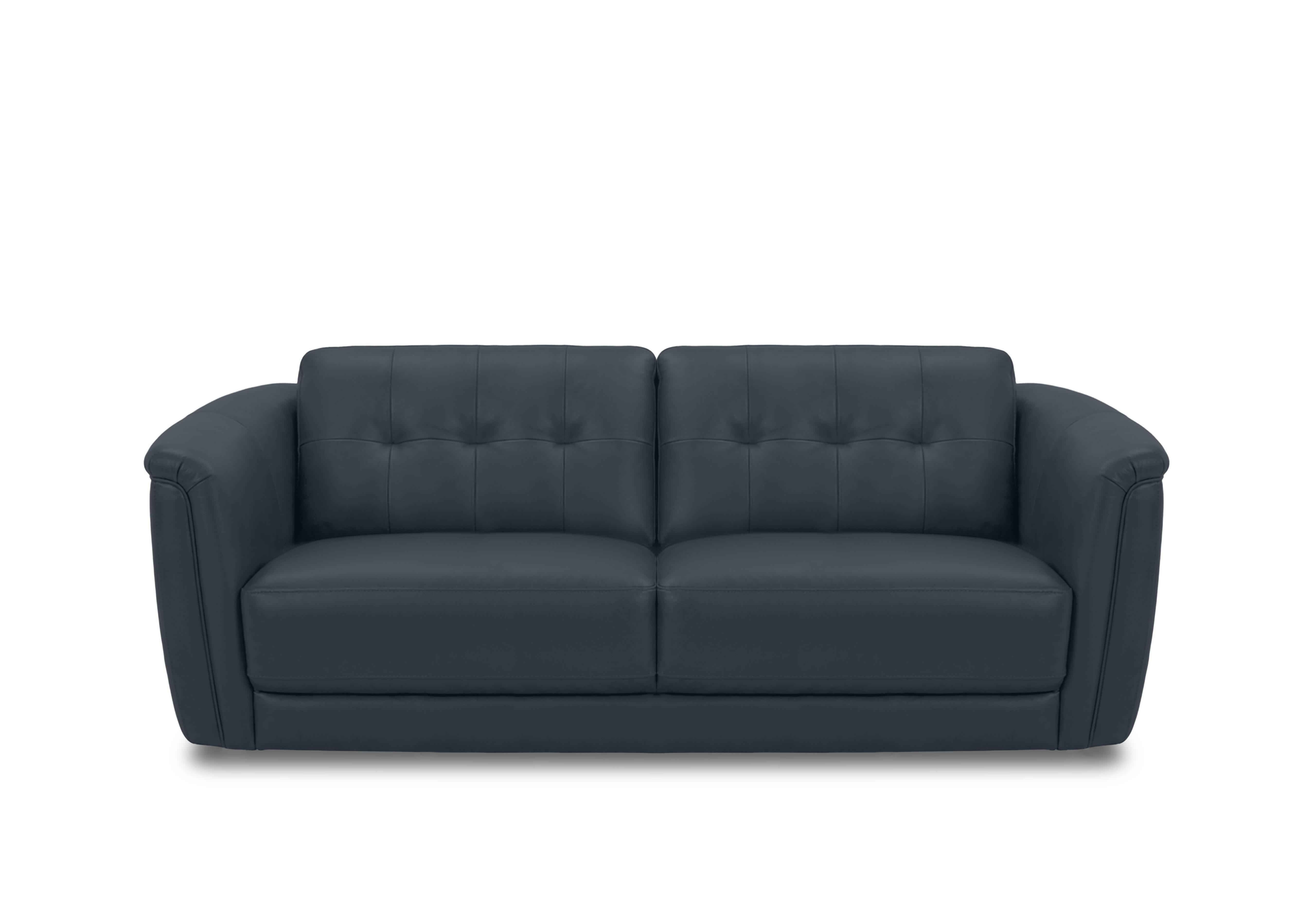 Monarch 3 Seater Leather Sofa in Oslo Navy Cat-40/24 on Furniture Village