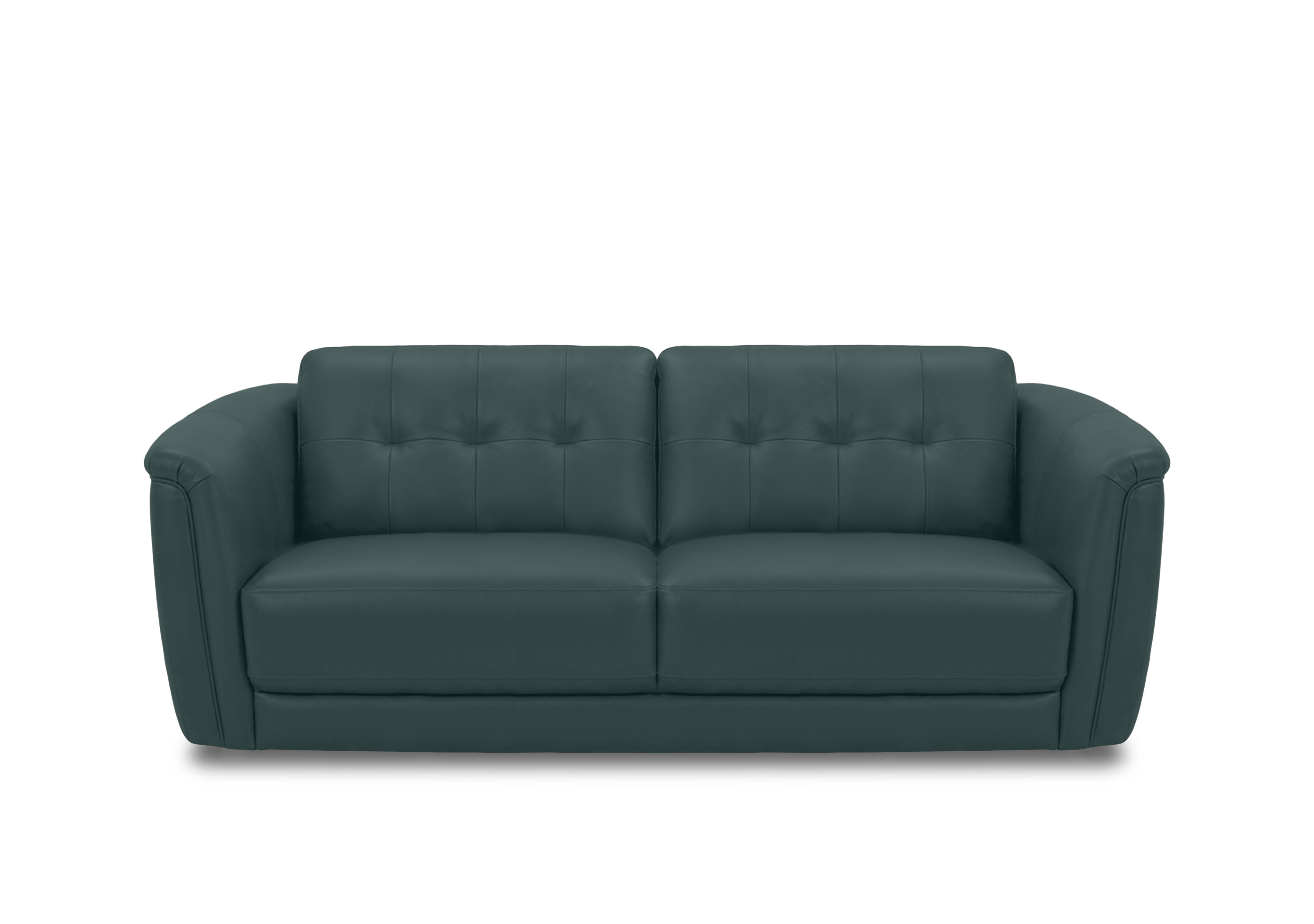 Monarch 3 Leather Seater Sofa in Oslo Peacock Cat-40/09 on Furniture Village