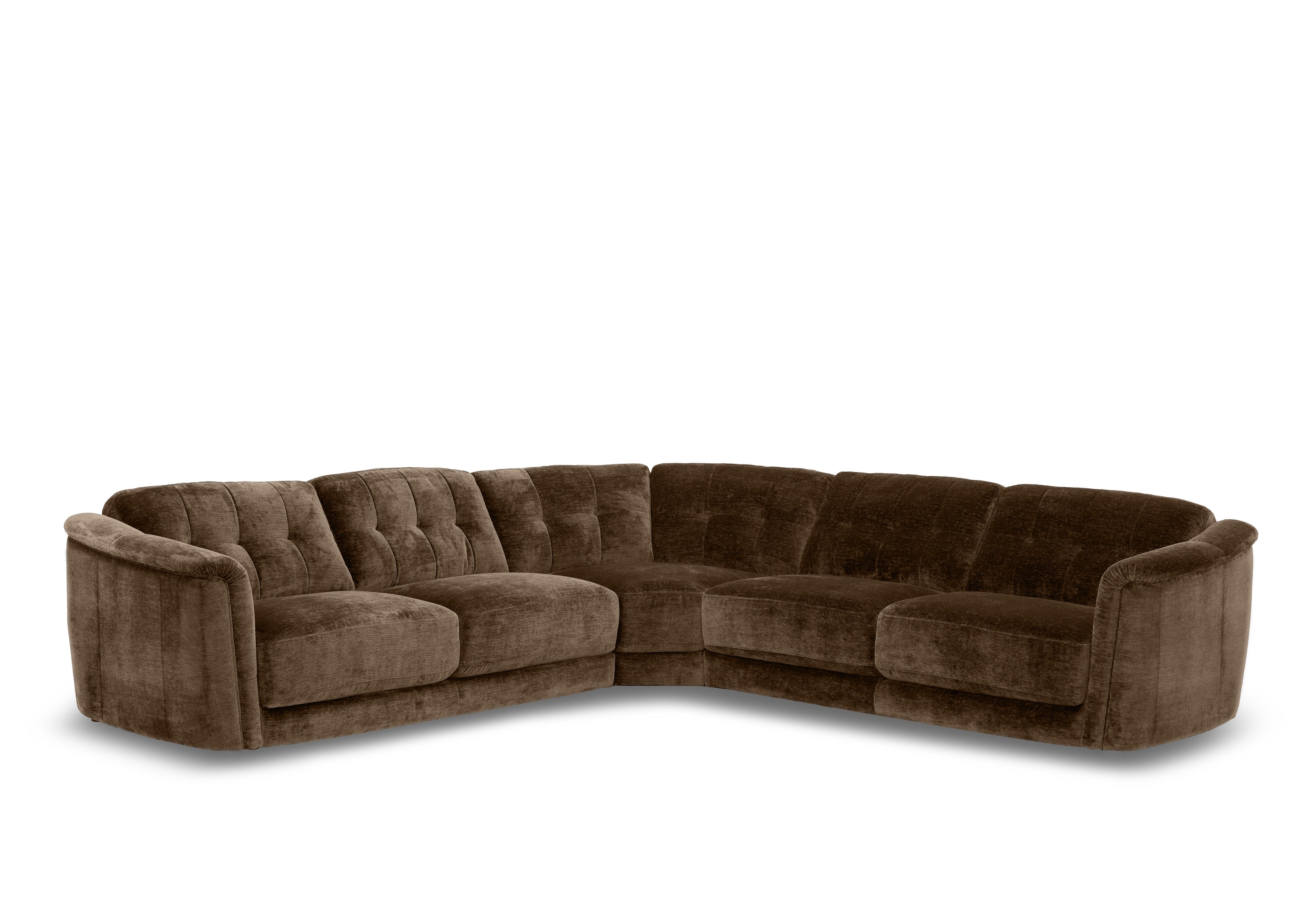 Monarch Large Fabric Corner Sofa in Aston Chocolate 47524 on Furniture Village