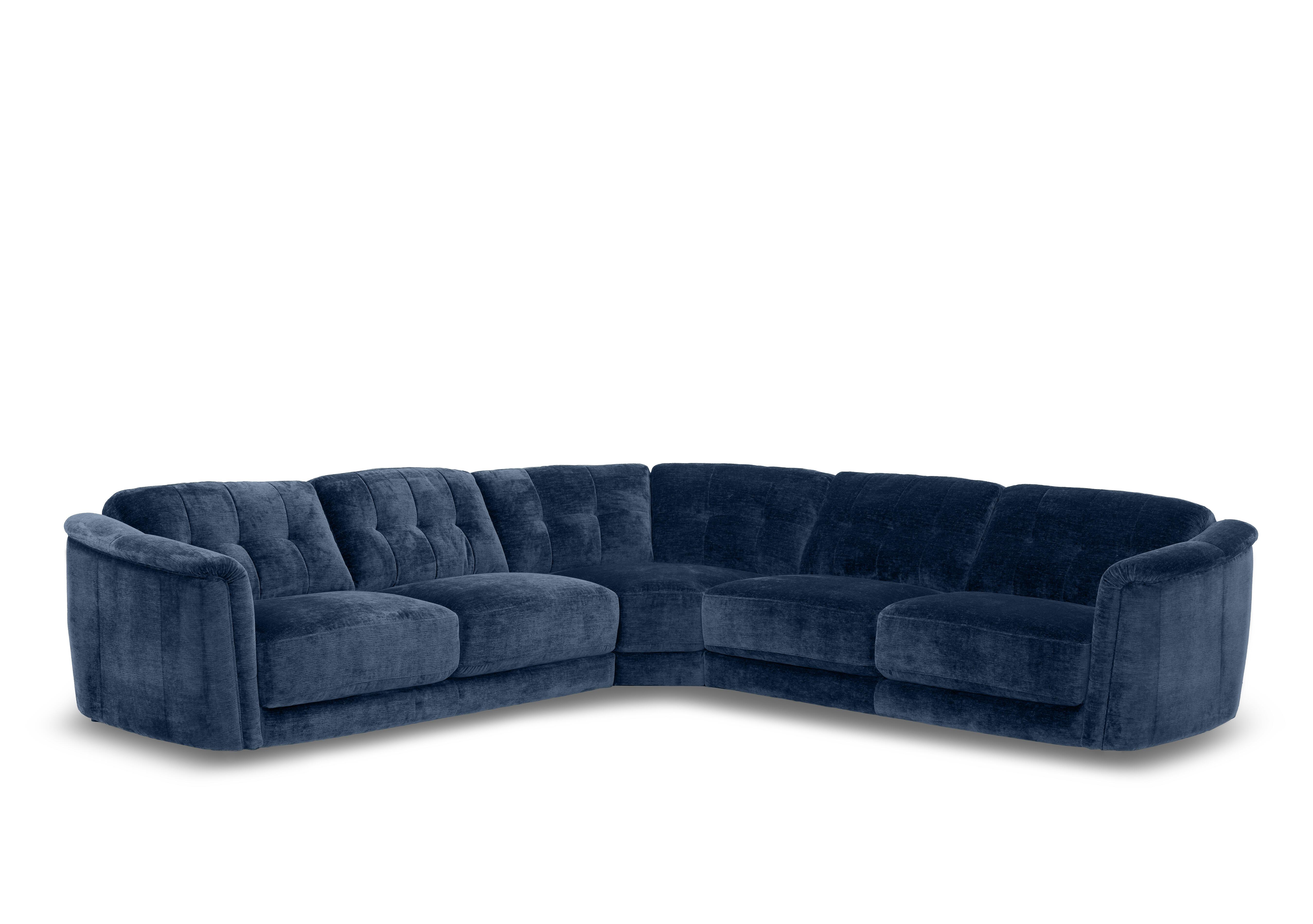 Monarch Large Fabric Corner Sofa in Aston Navy 47521 on Furniture Village
