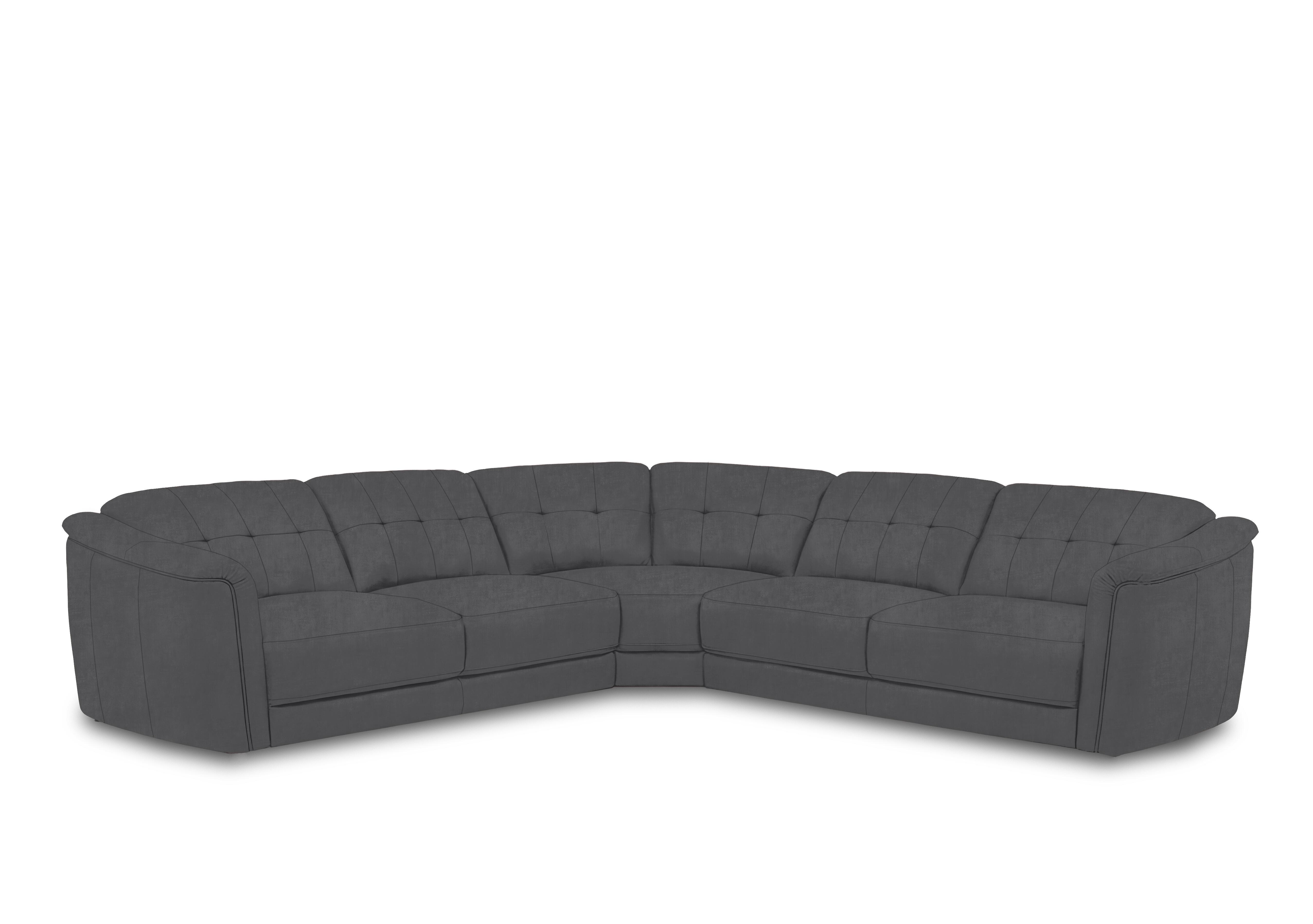 Monarch Fabric Large Corner Sofa in Manhattan Charcoal 58003 on Furniture Village