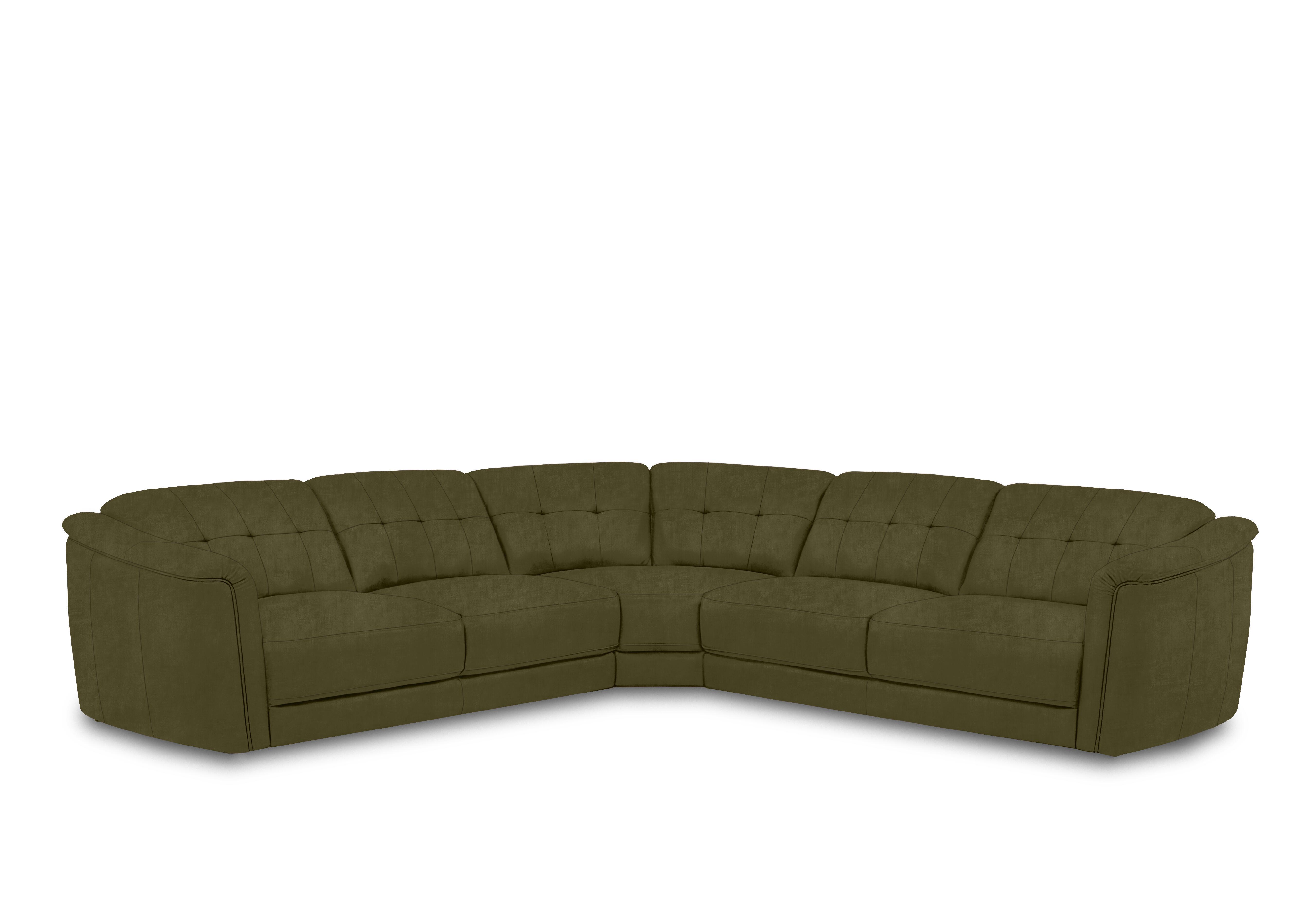 Monarch Large Fabric Corner Sofa in Manhattan Olive Green 58006 on Furniture Village