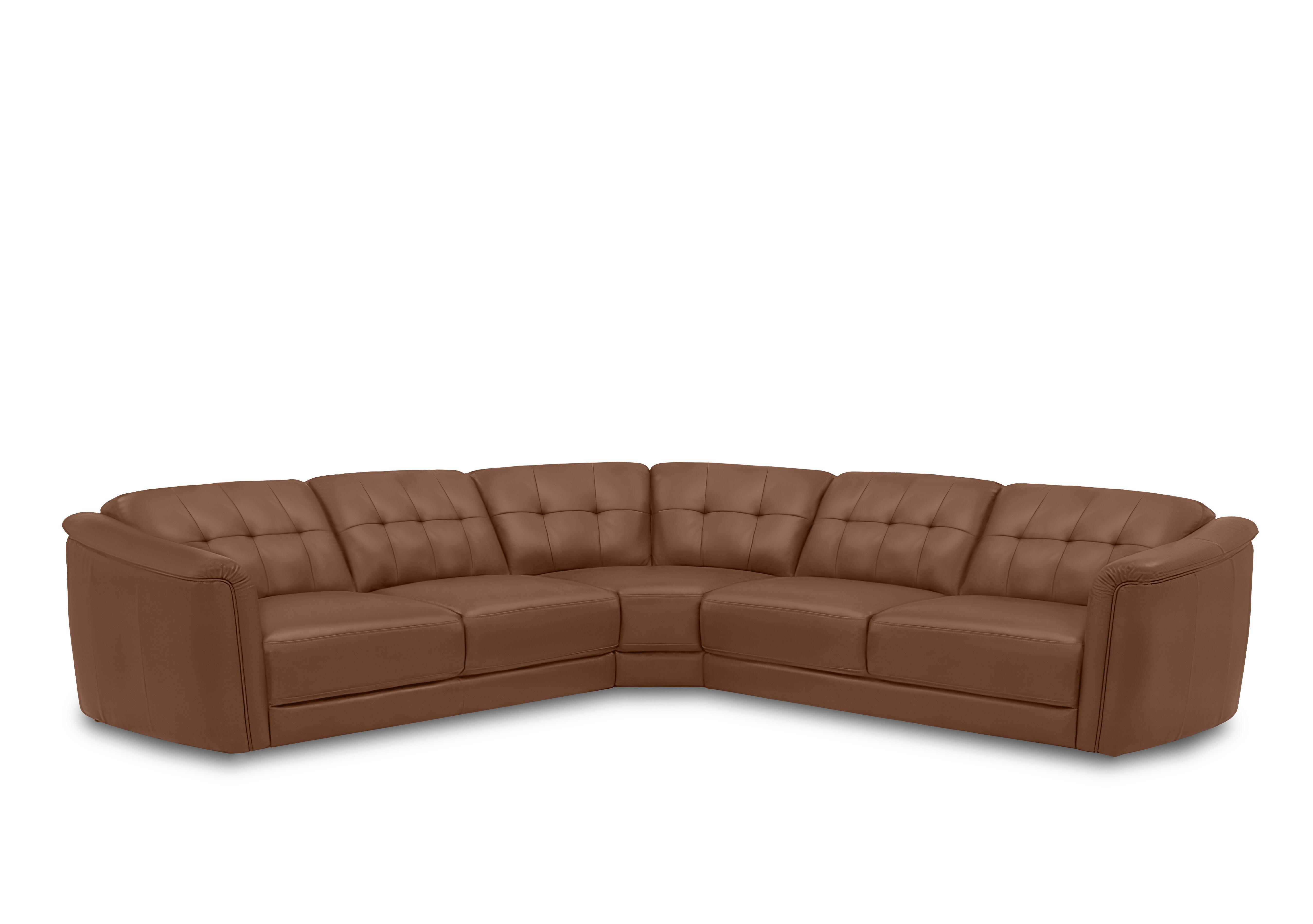 Monarch Leather Large Corner Sofa in Montana Butterscotch Cat-60/07 on Furniture Village