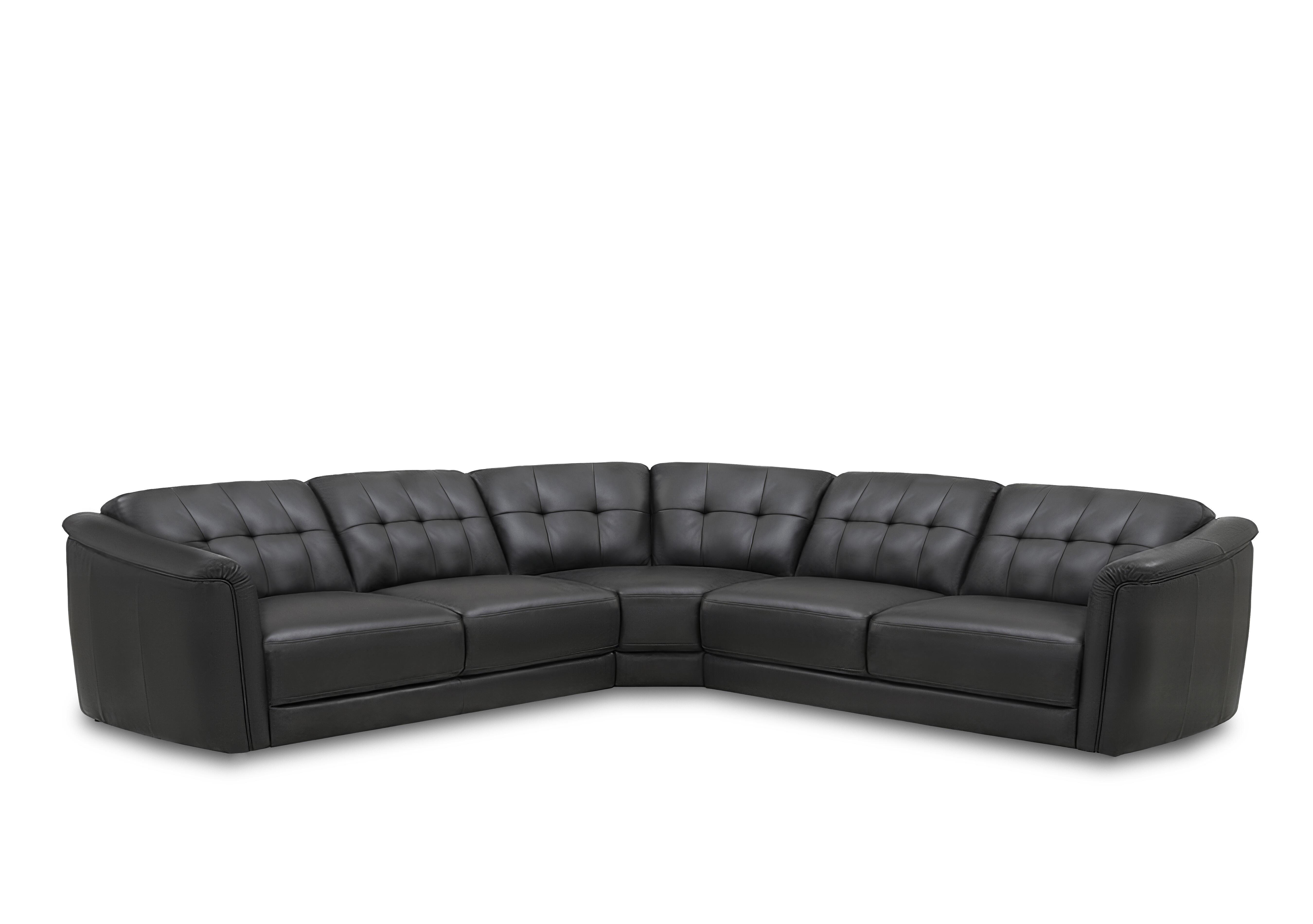 Monarch Large Leather Corner Sofa in Montana Charcoal Cat-60/25 on Furniture Village