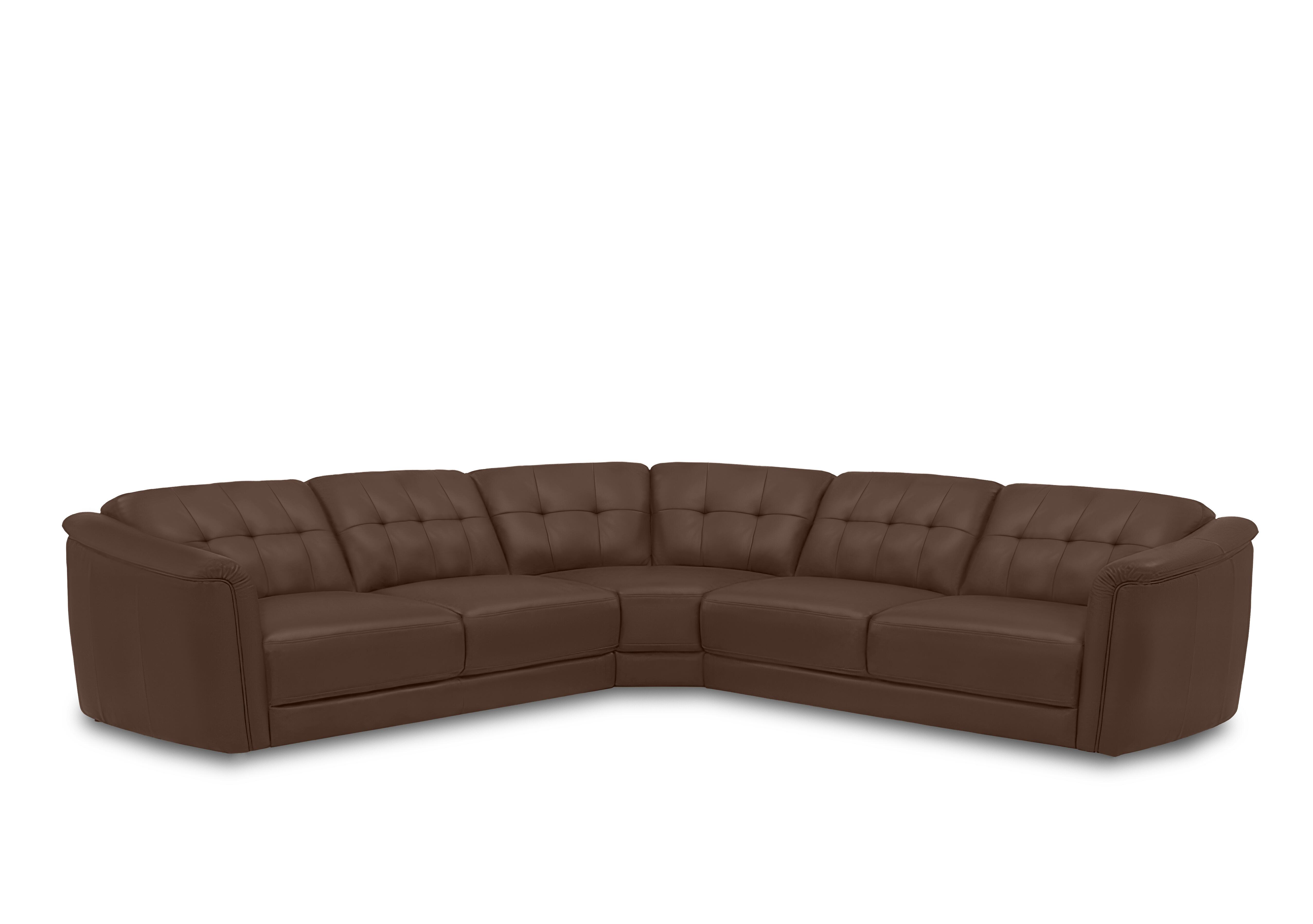 Monarch Large Leather Corner Sofa in Montana Chocolate Cat-60/08 on Furniture Village