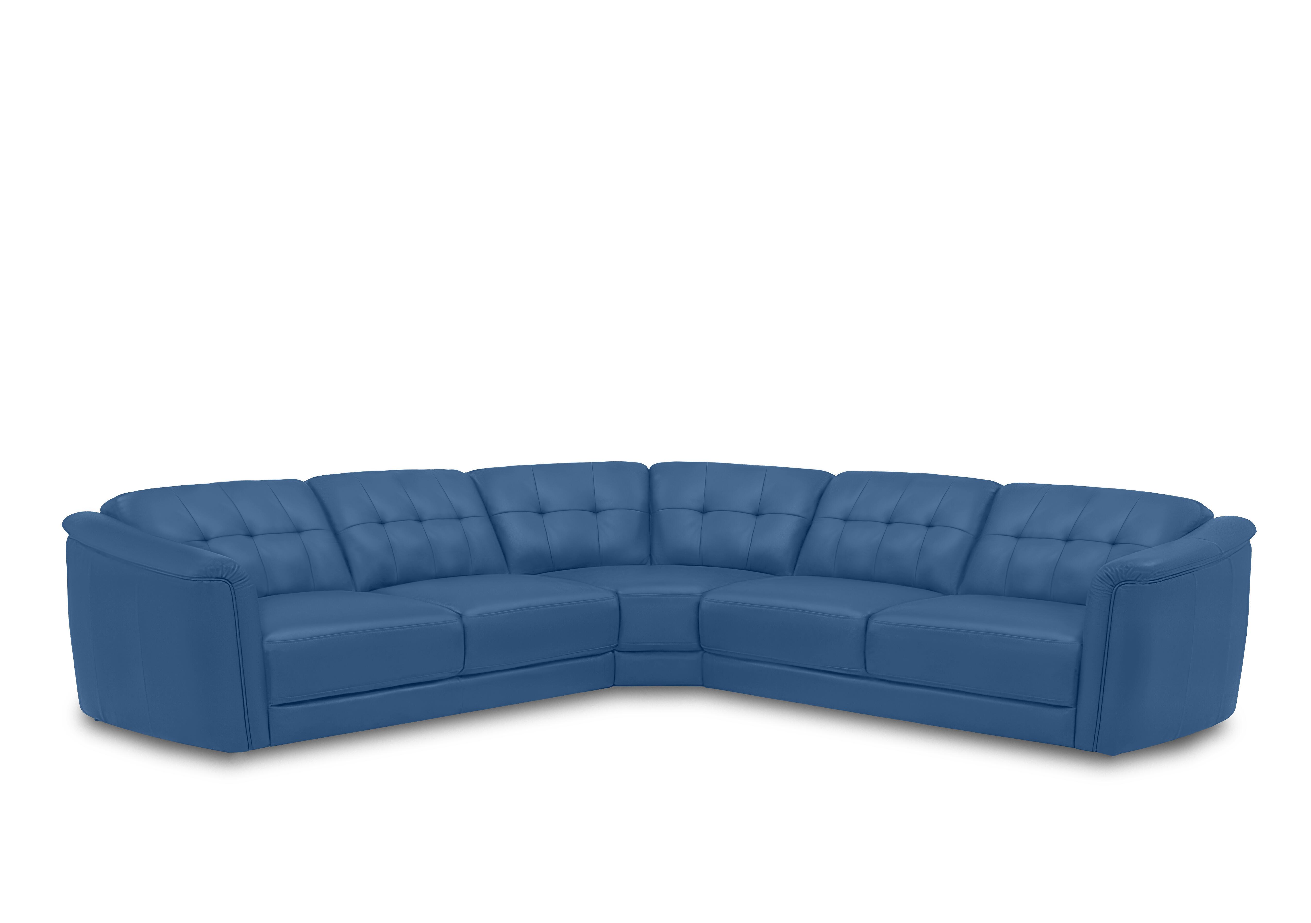 Monarch Large Leather Corner Sofa in Oslo Aegean Cat-40/12 on Furniture Village