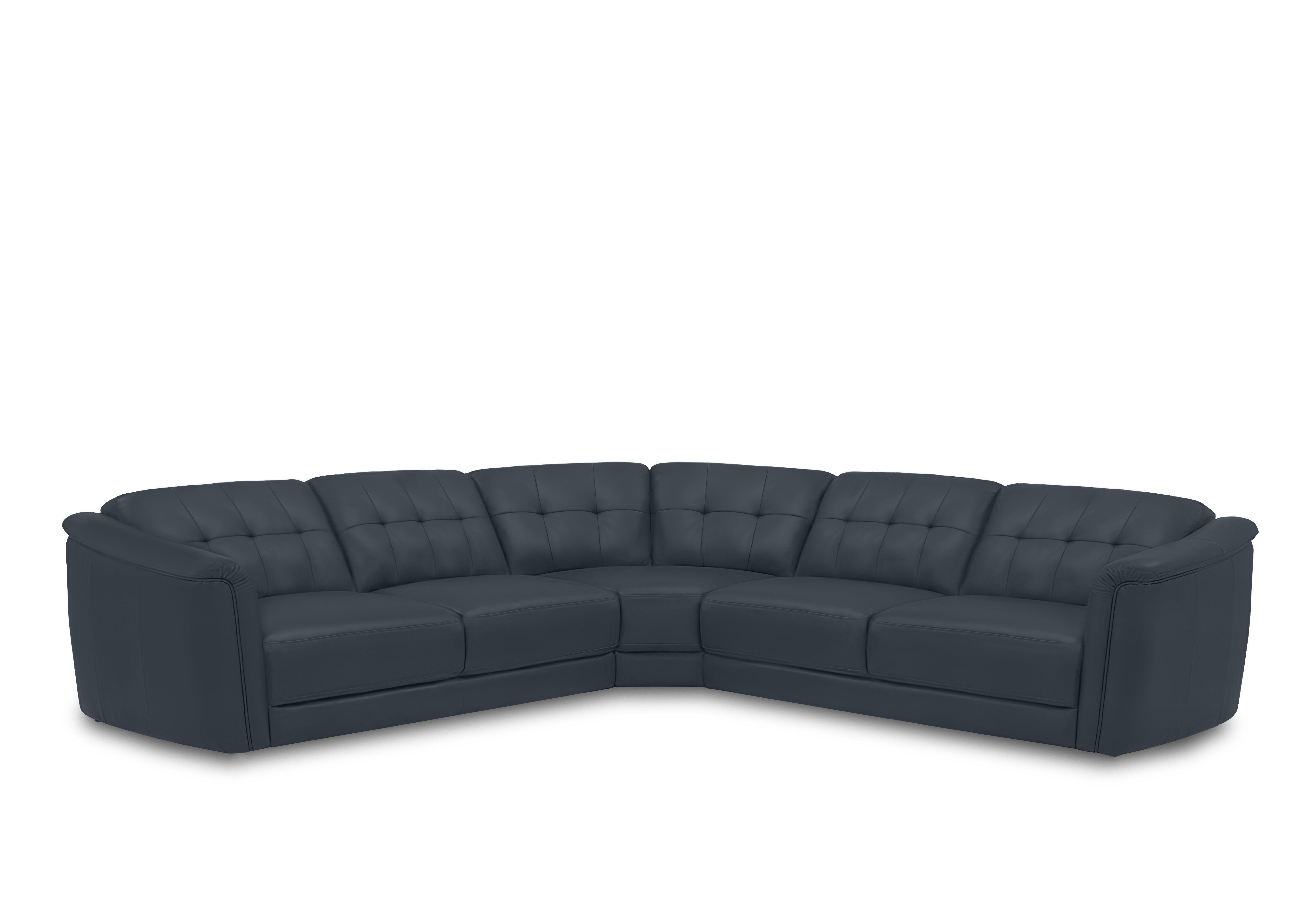 Monarch Large Leather Corner Sofa in Oslo Navy Cat-40/24 on Furniture Village