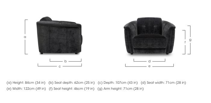 Monarch Fabric Cuddler Chair in  on Furniture Village