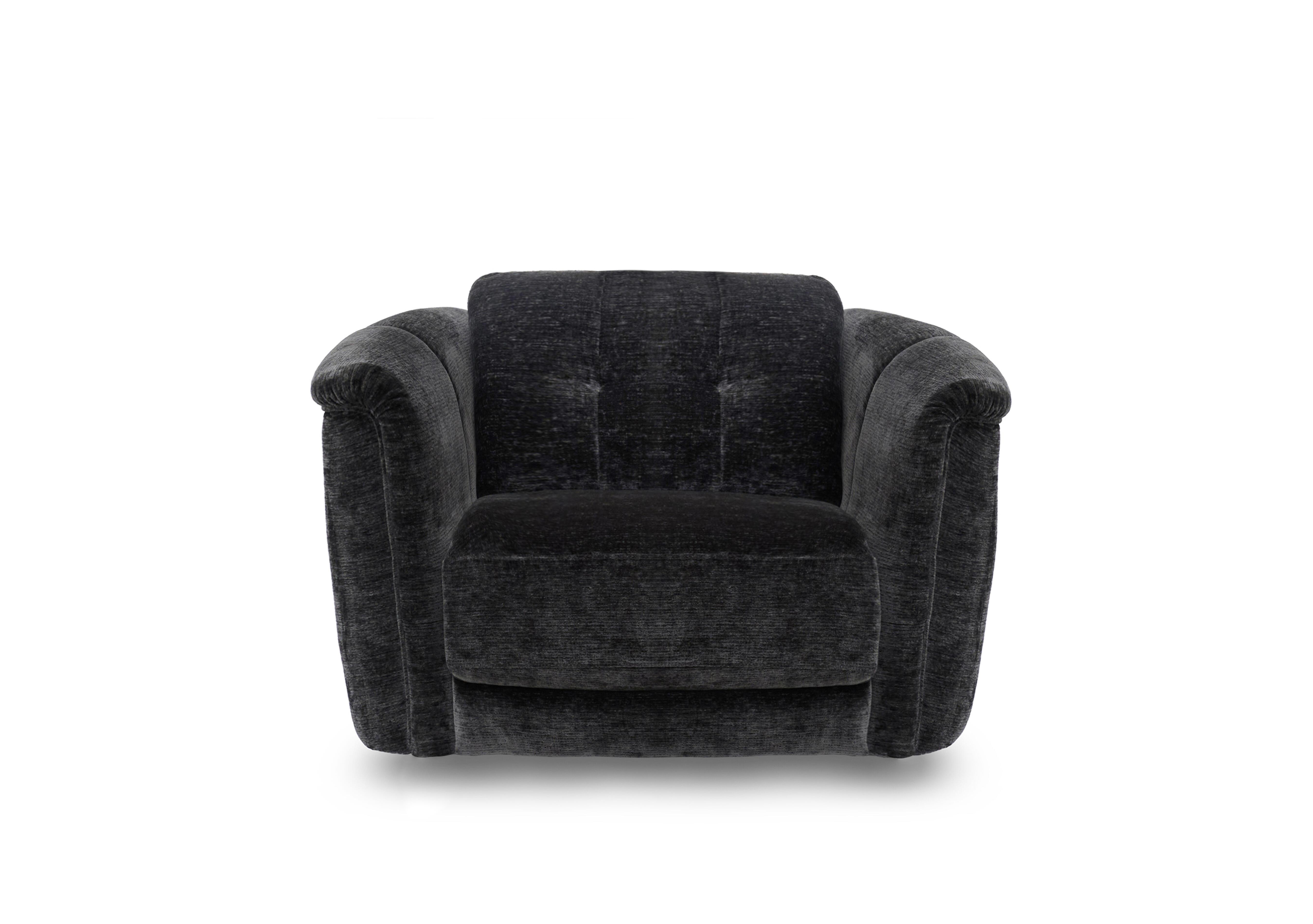 Monarch Fabric Cuddler Chair in Aston Jet Black 47514 on Furniture Village