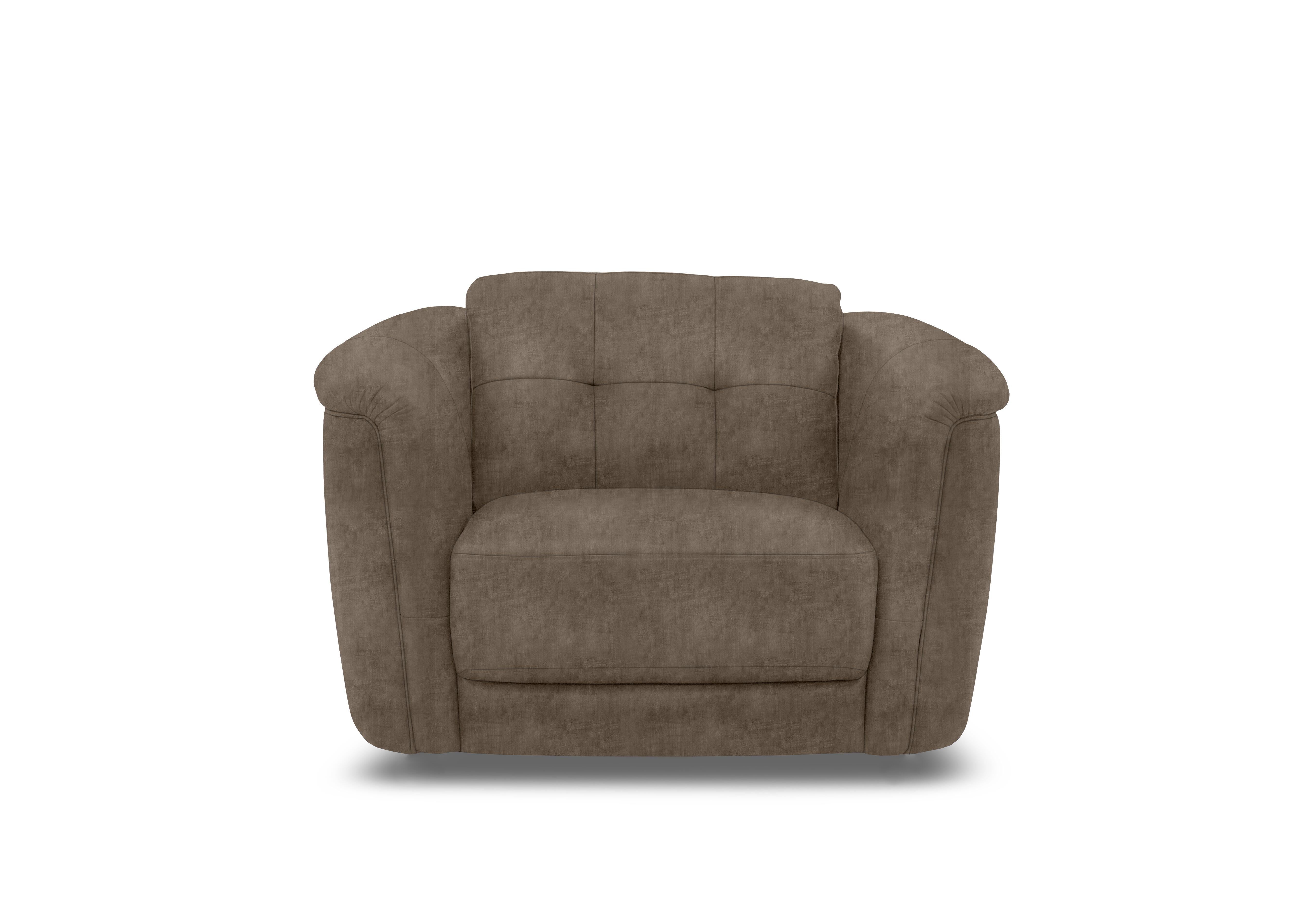 Monarch Fabric Cuddler Chair in Hudson Mocha 25431 on Furniture Village