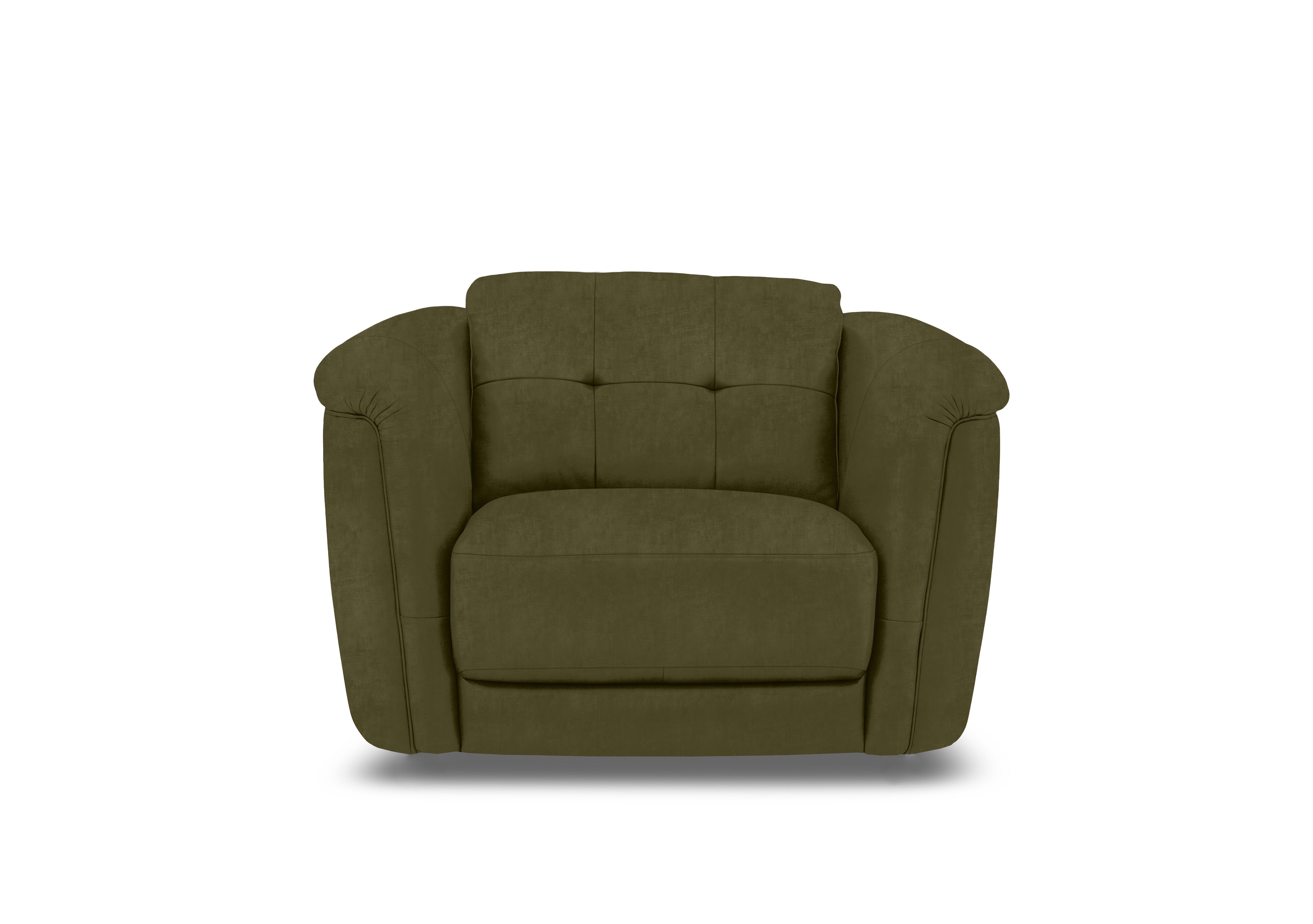 Monarch Fabric Cuddler Chair in Manhattan Olive Green 58006 on Furniture Village