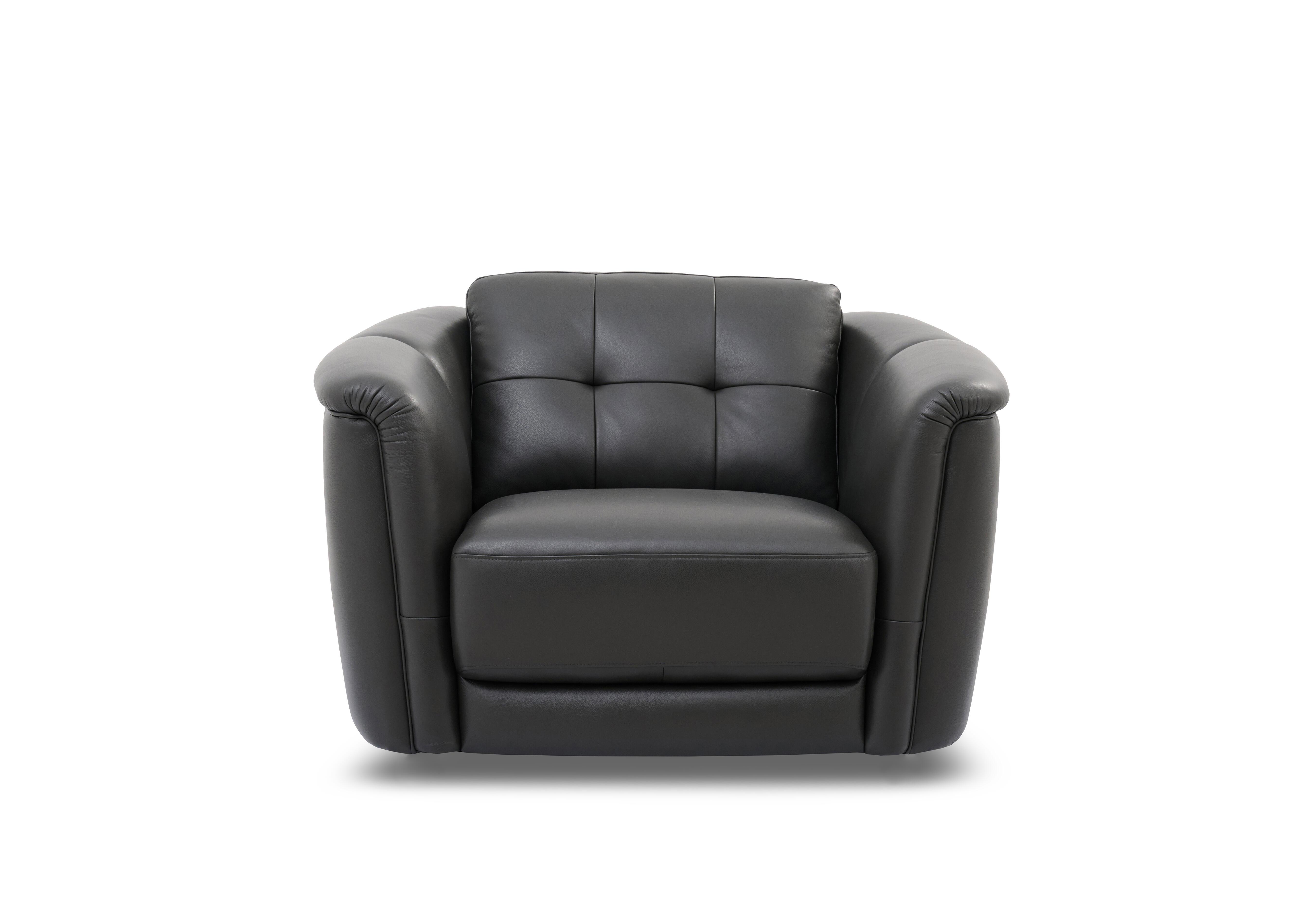 Monarch Leather Cuddler Chair in Montana Charcoal Cat-60/25 on Furniture Village