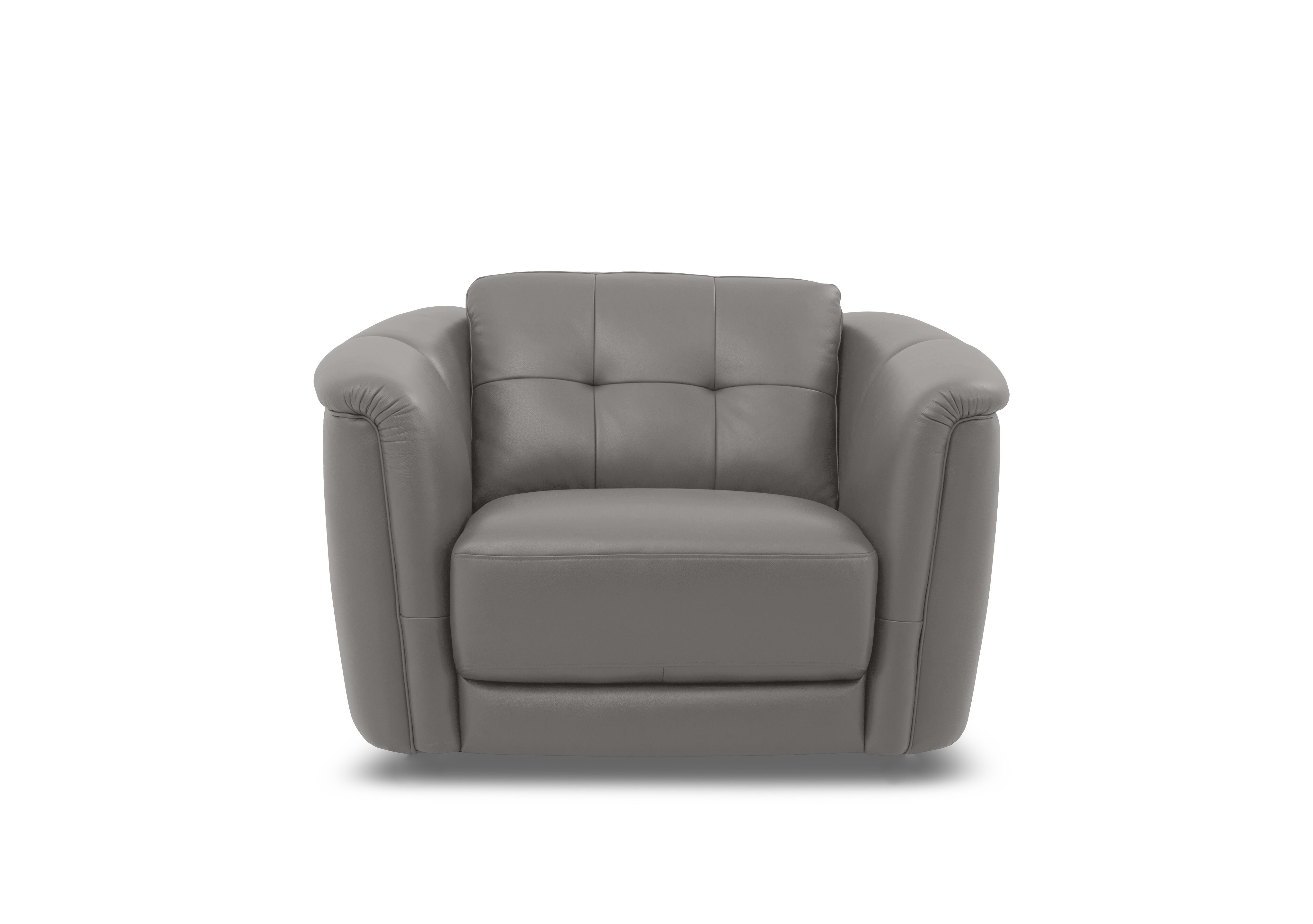 Monarch Leather Cuddler Chair in Oslo Elephant Cat-40/15 on Furniture Village