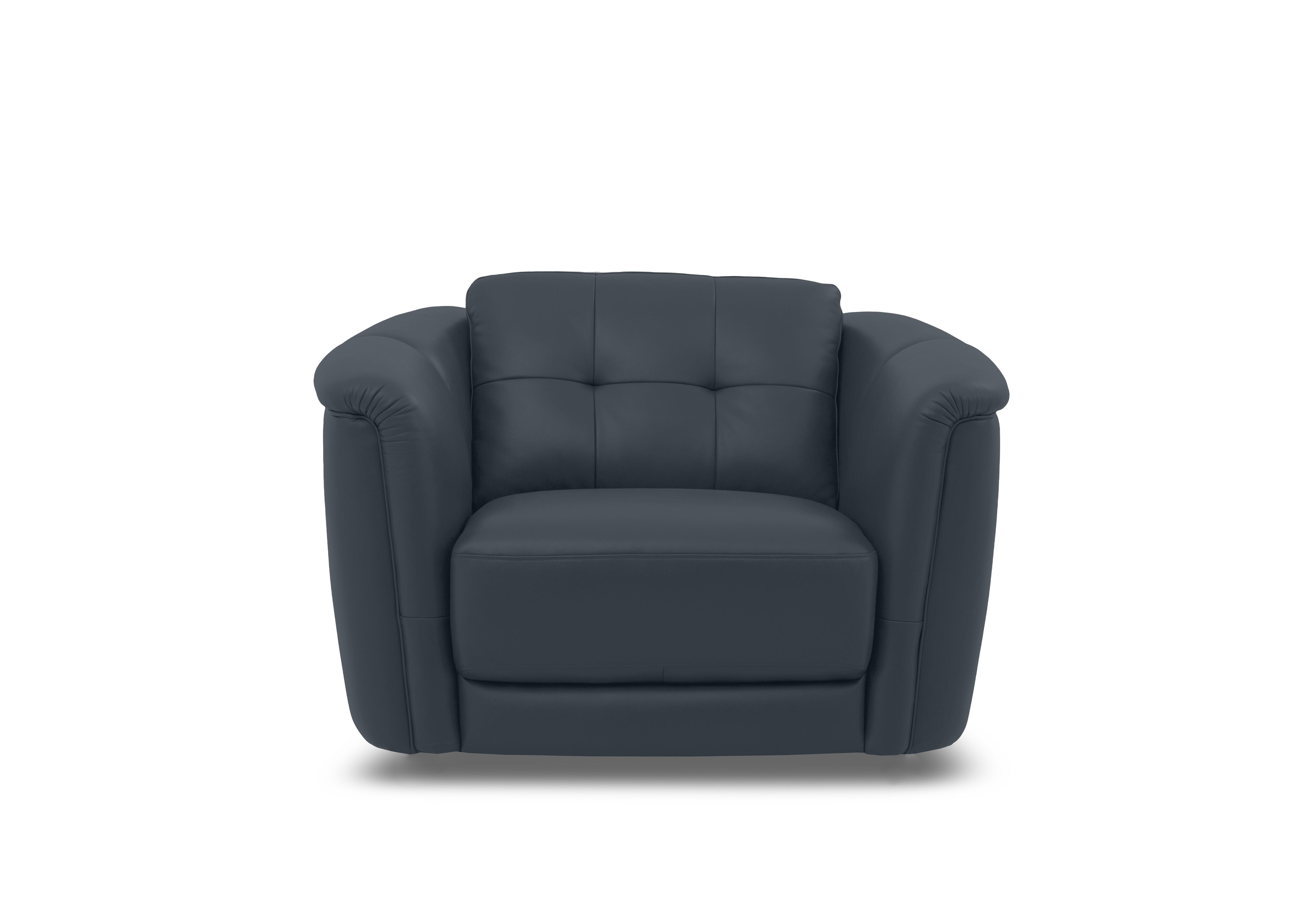 Monarch Leather Cuddler Chair in Oslo Navy Cat-40/24 on Furniture Village