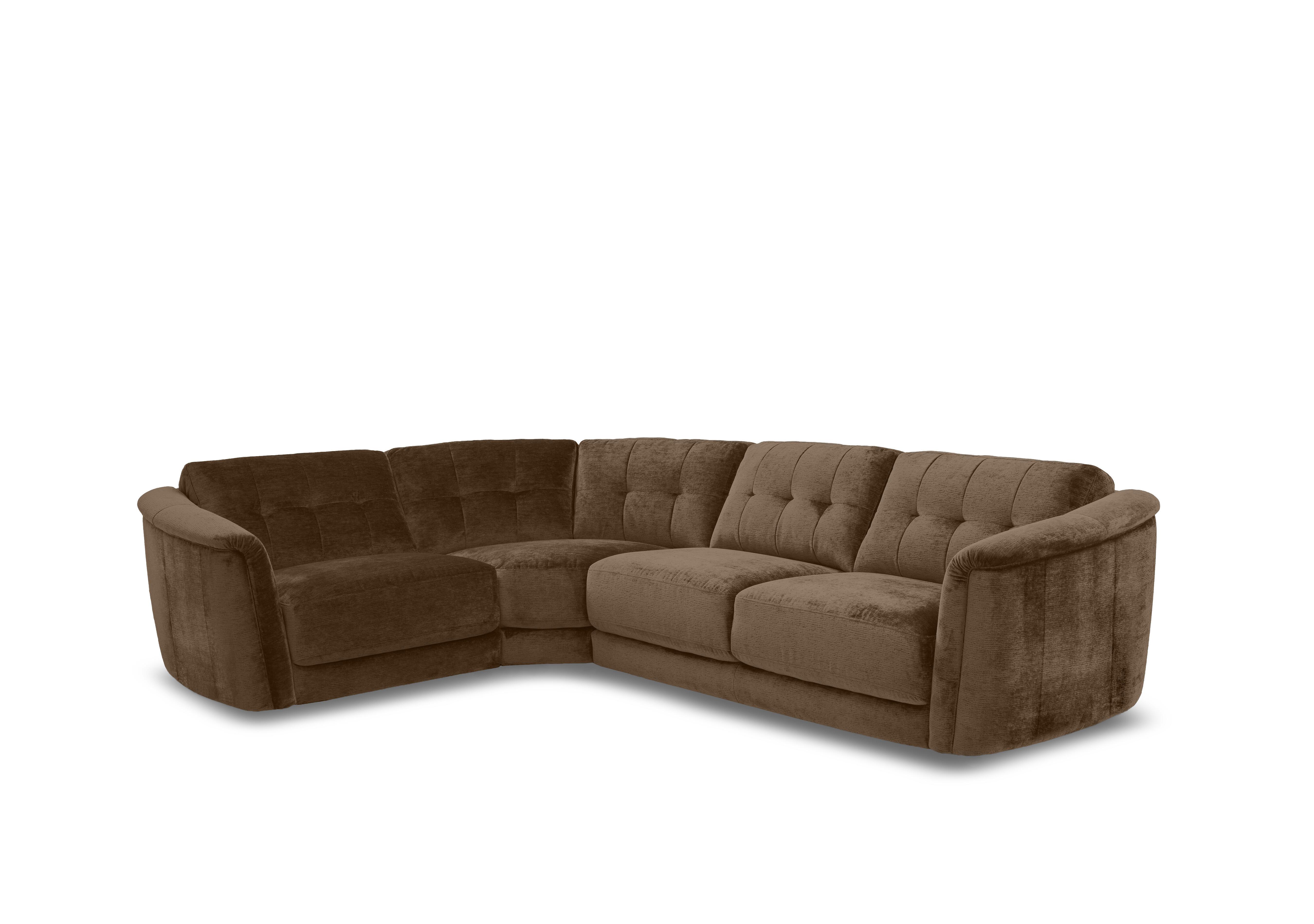 Monarch Small Fabric Corner Sofa in Aston Chocolate 47524 on Furniture Village
