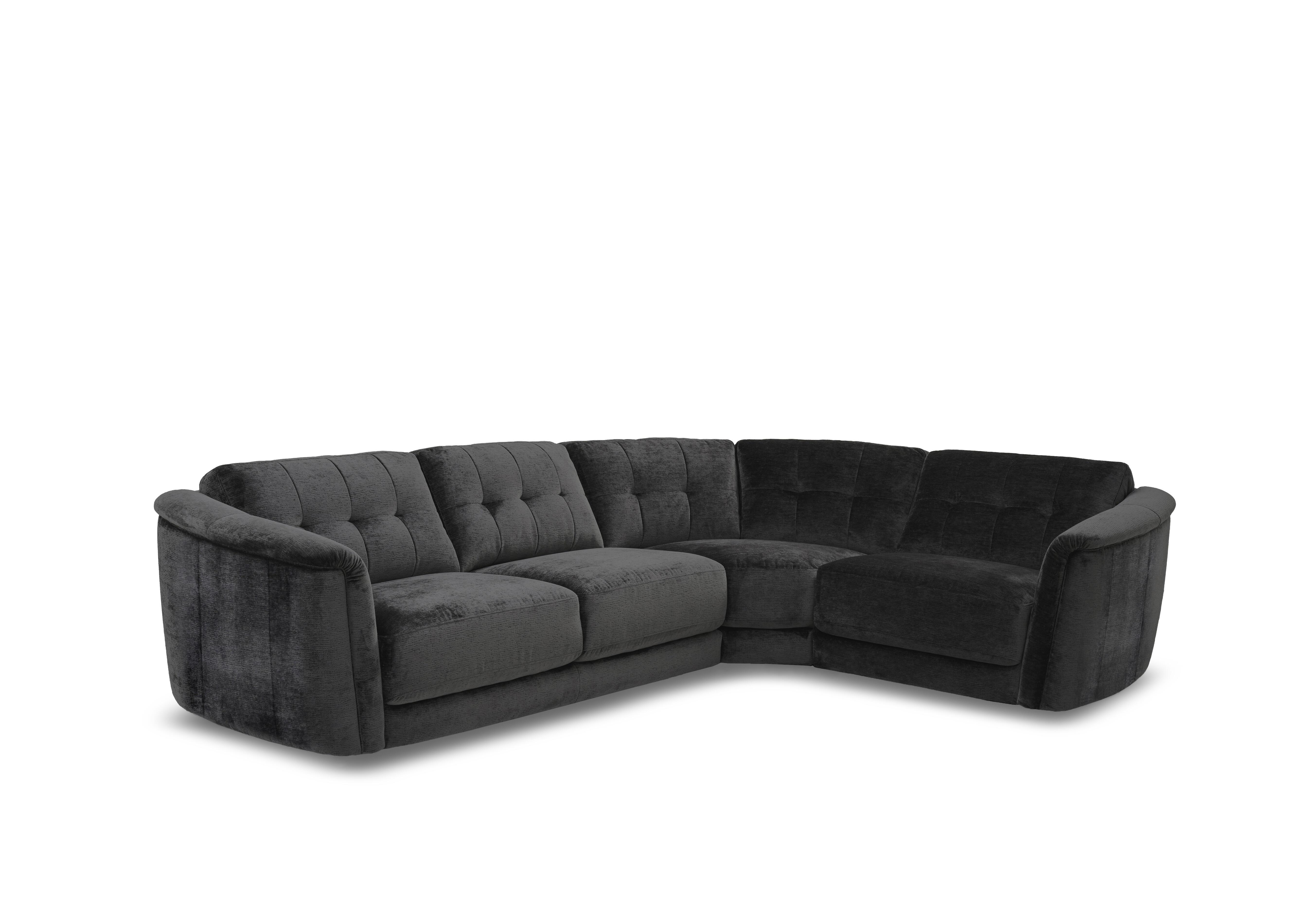 Monarch Small Fabric Corner Sofa in Aston Jet Black 47514 on Furniture Village