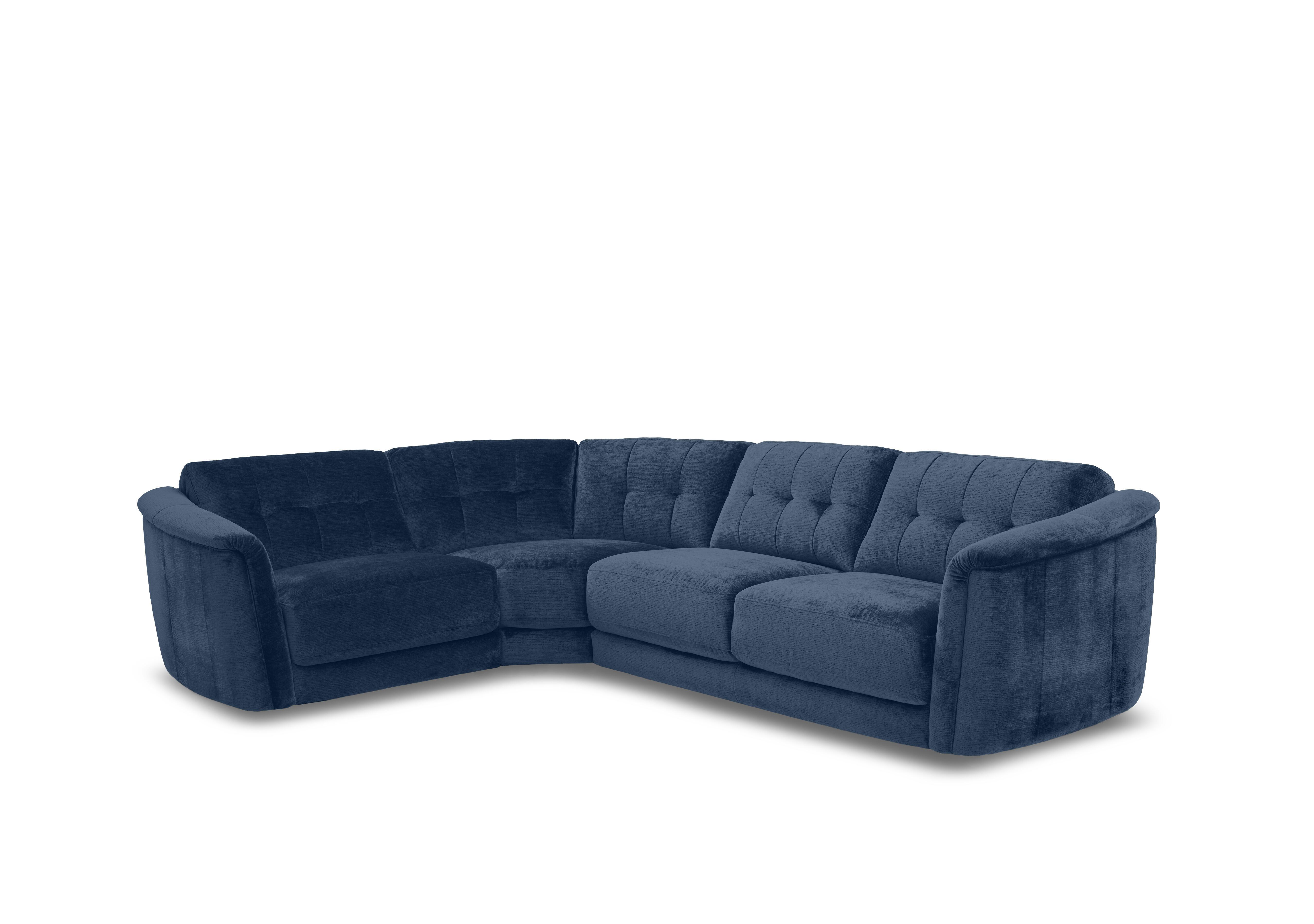 Monarch Small Fabric Corner Sofa in Aston Navy 47521 on Furniture Village