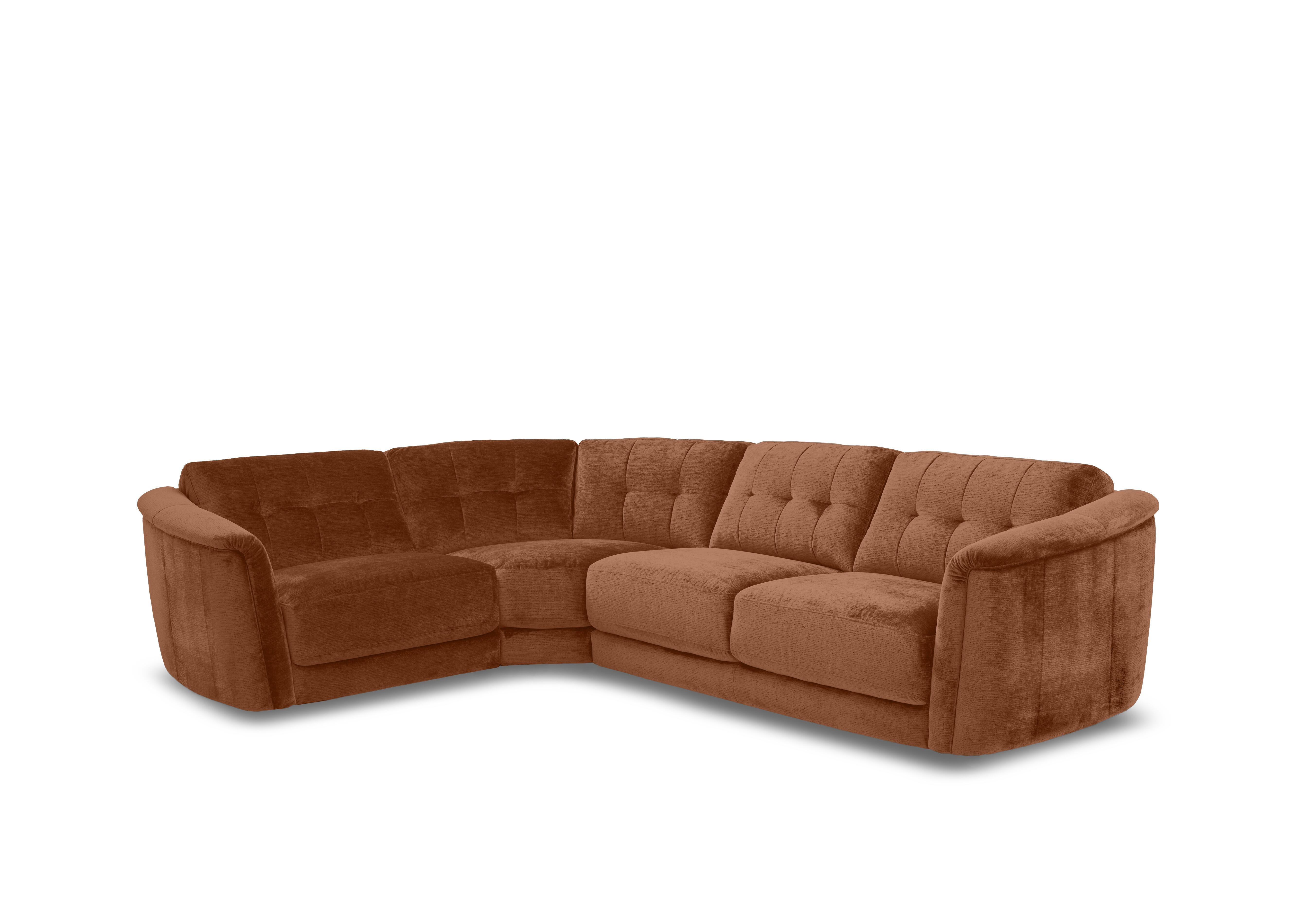 Monarch Small Fabric Corner Sofa in Aston Rust 47523 on Furniture Village