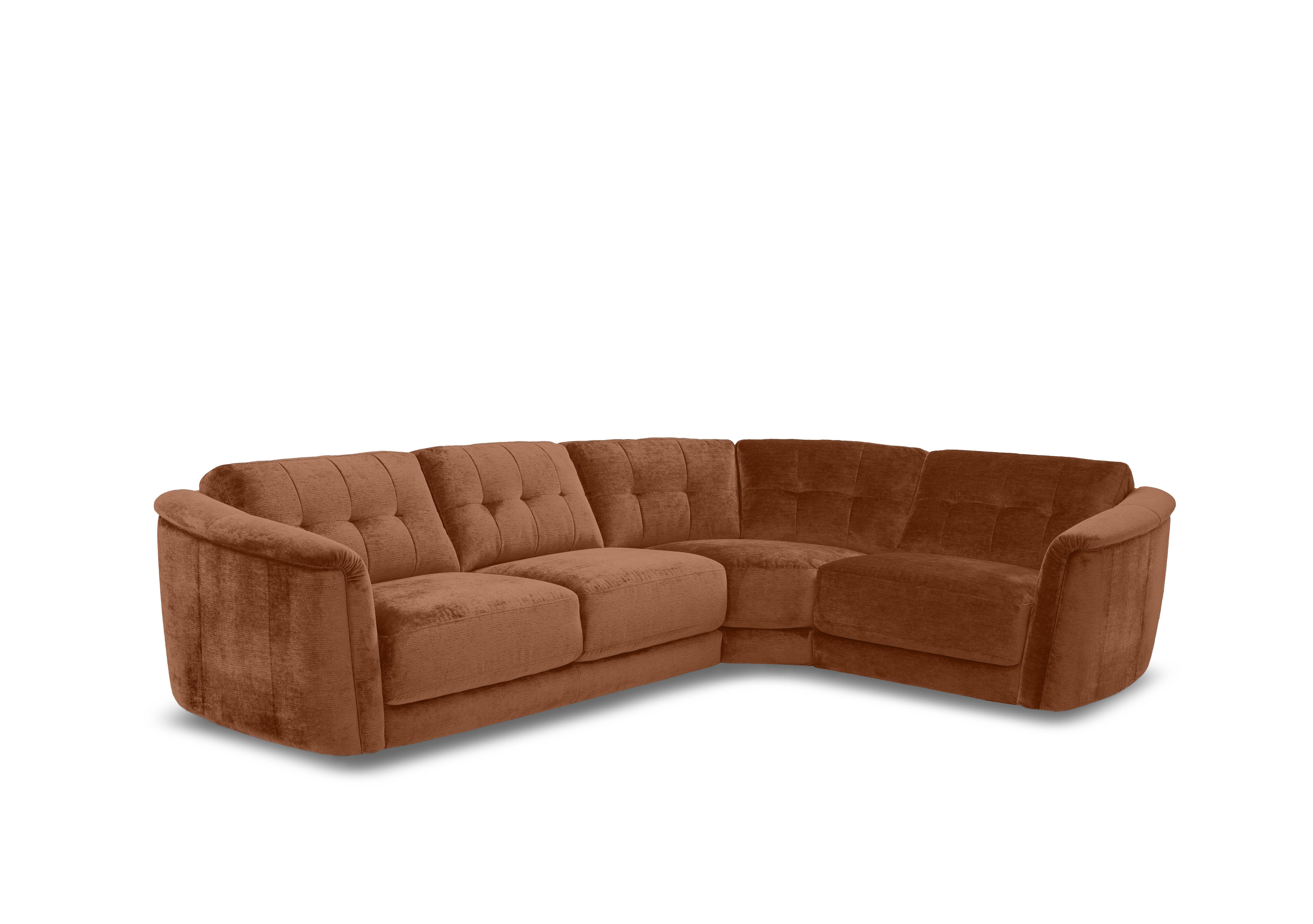 Monarch Small Fabric Corner Sofa in Aston Rust 47523 on Furniture Village