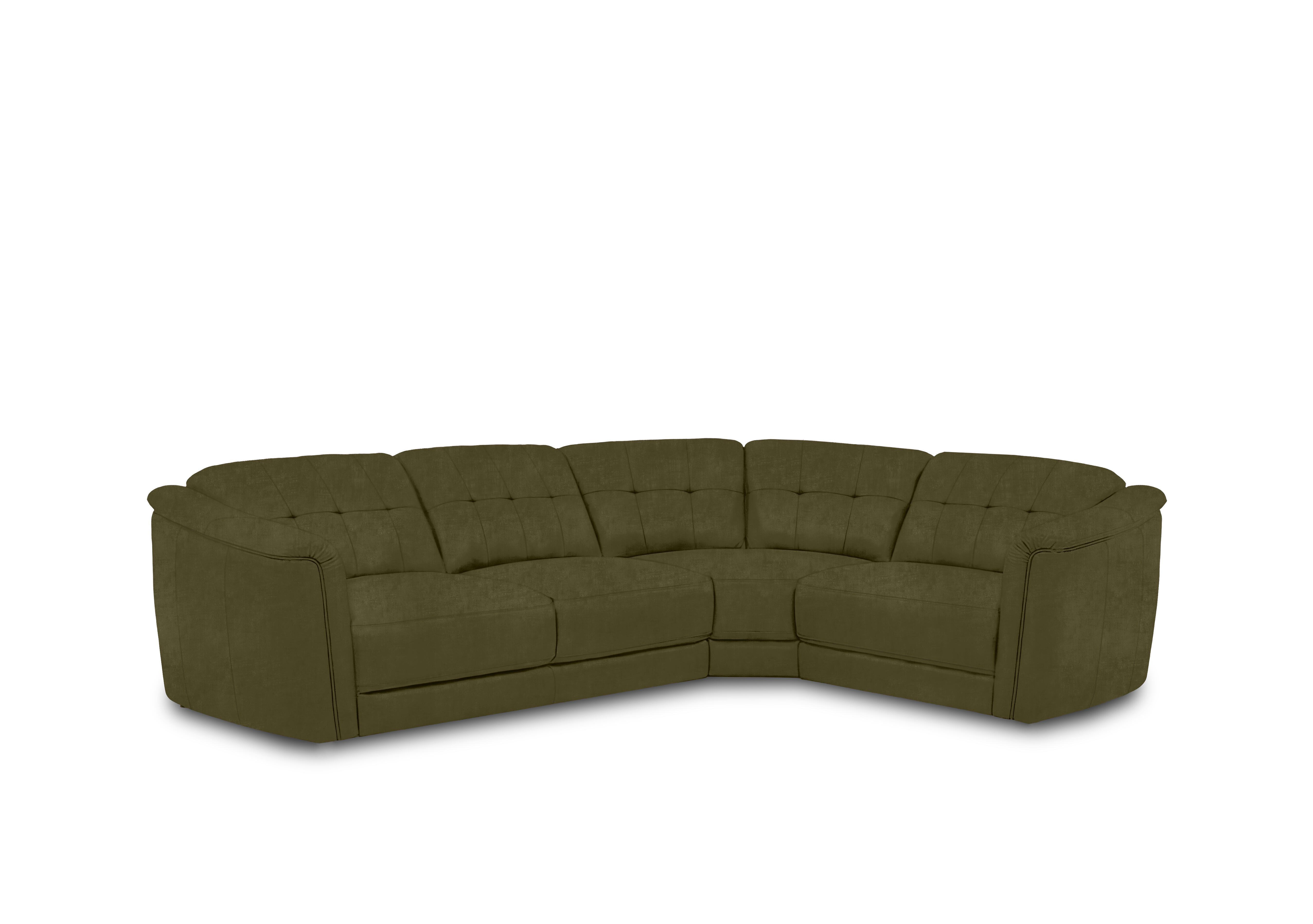Monarch Small Fabric Corner Sofa in Manhattan Olive Green 58006 on Furniture Village