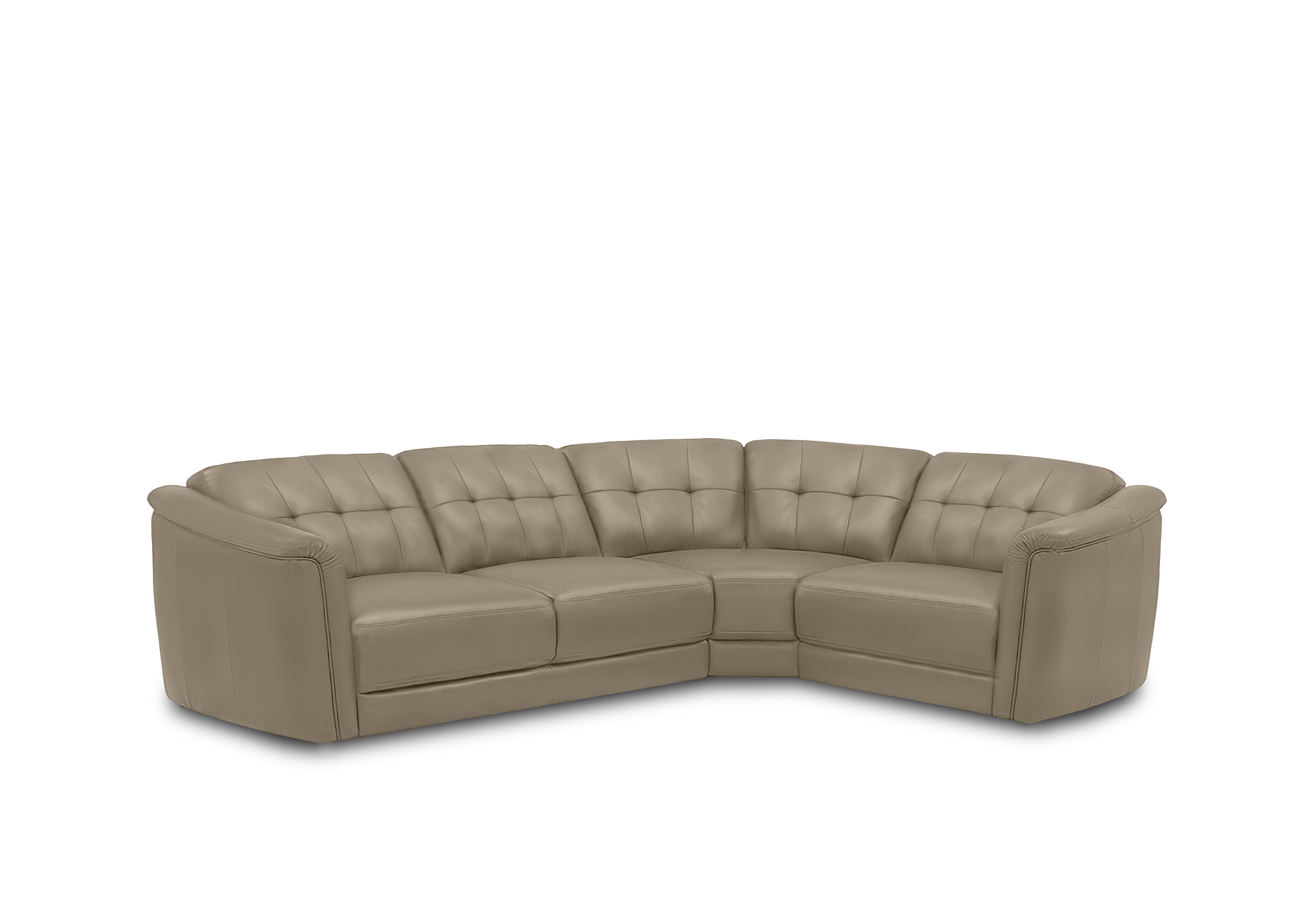 Monarch Small Leather Corner Sofa in Montana Barley Cat-60/06 on Furniture Village
