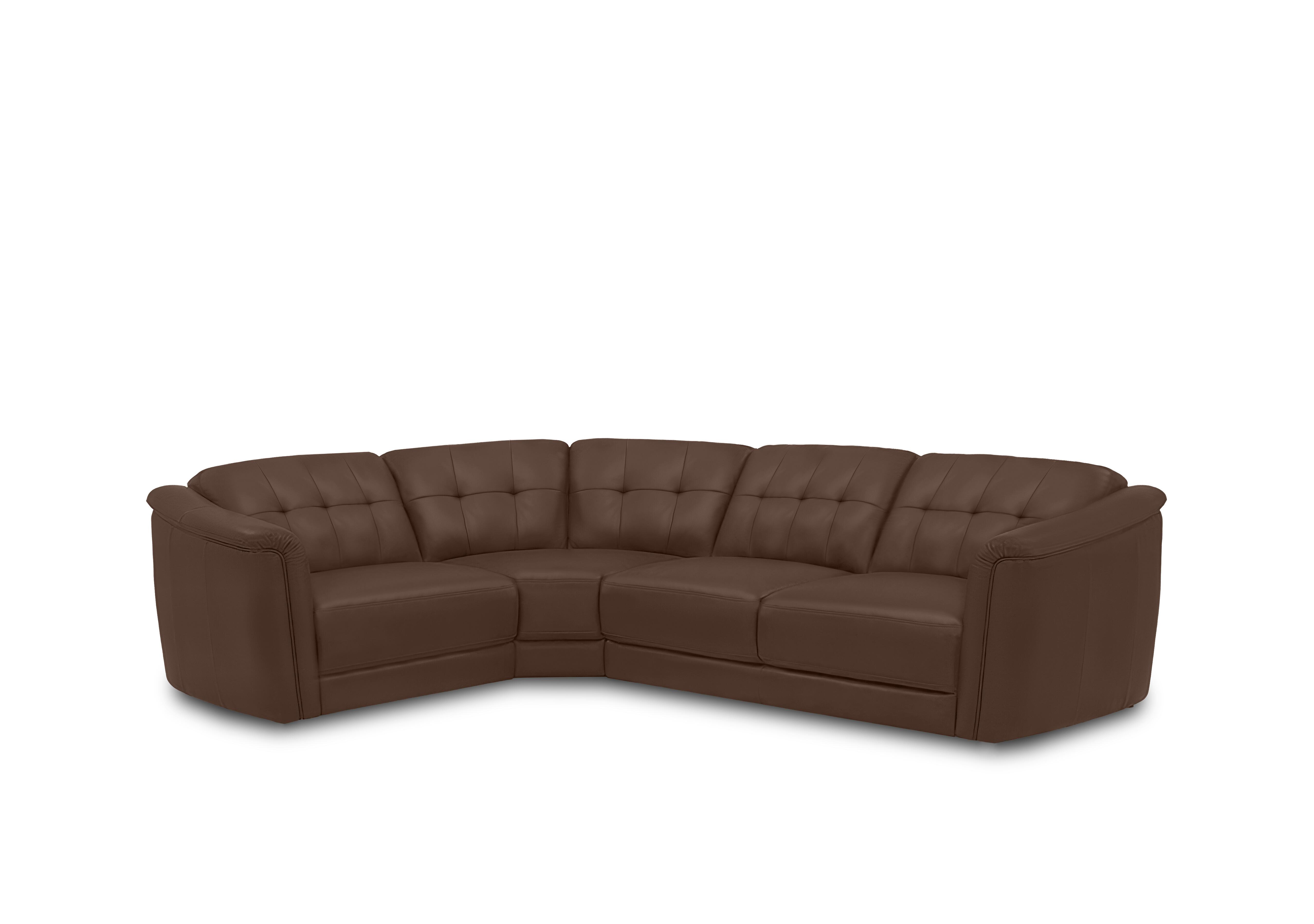 Monarch Small Leather Corner Sofa in Montana Chocolate Cat-60/08 on Furniture Village