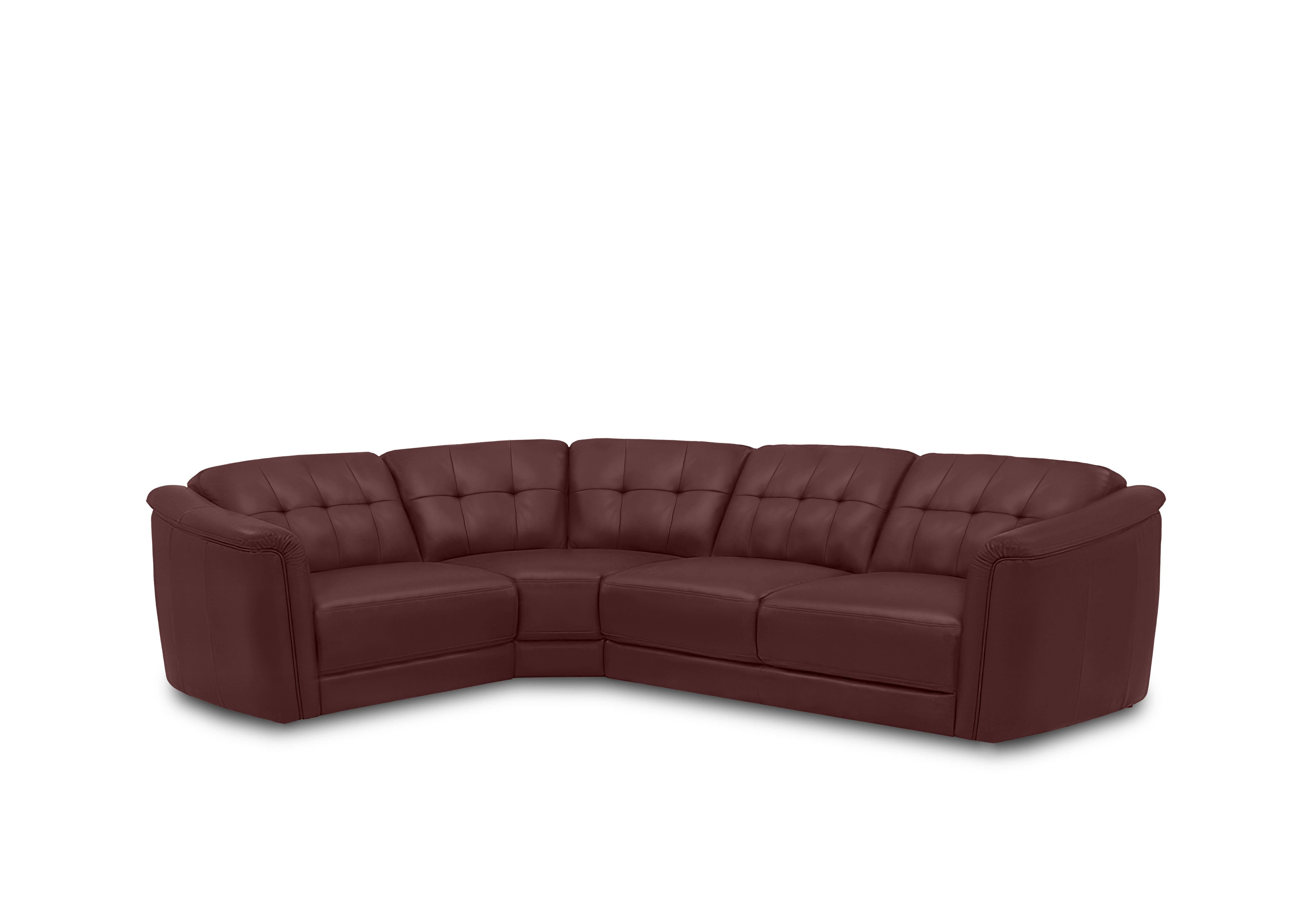 Monarch Small Leather Corner Sofa in Montana Ruby Cat-60/15 on Furniture Village