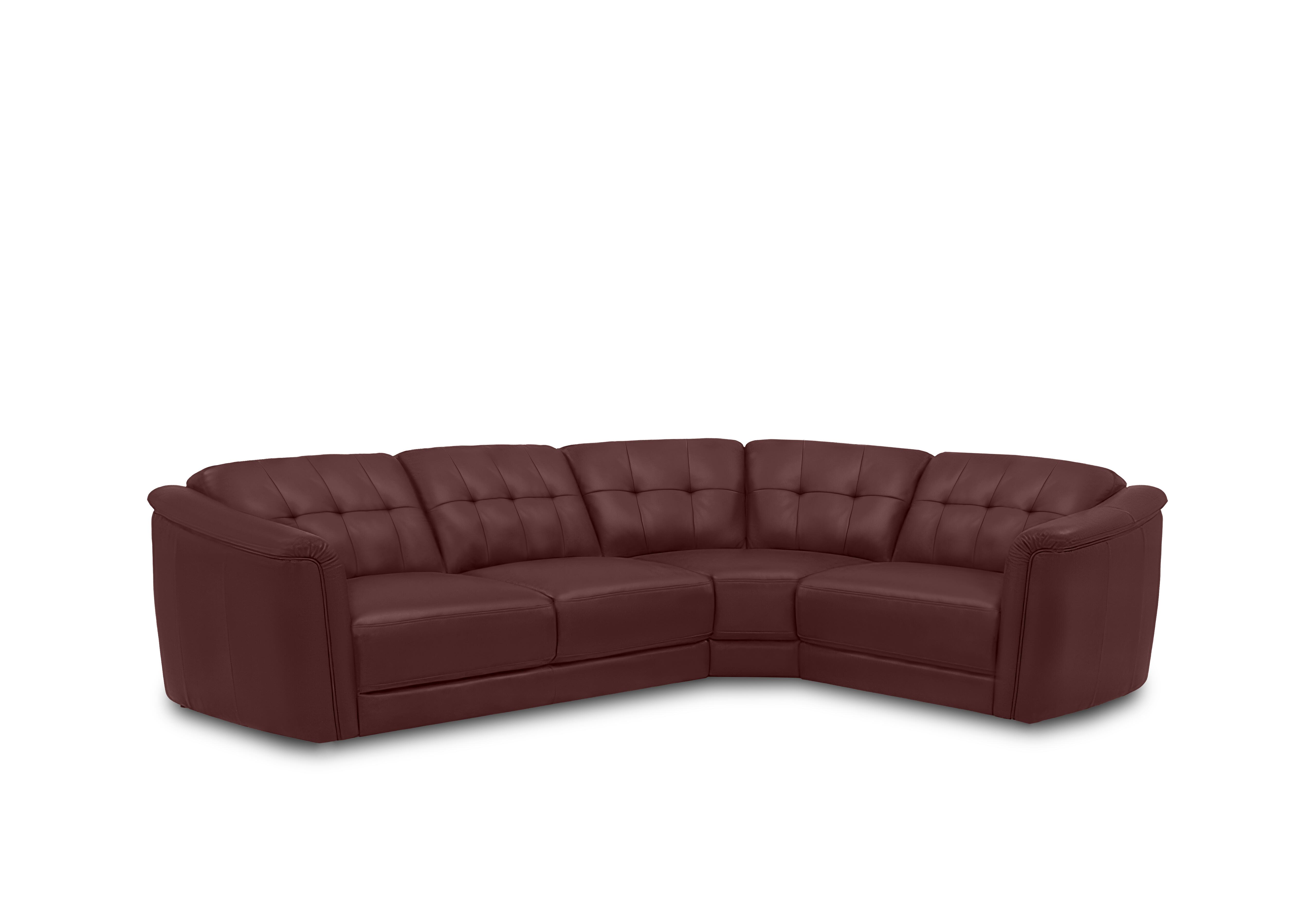 Monarch Small Leather Corner Sofa in Montana Ruby Cat-60/15 on Furniture Village