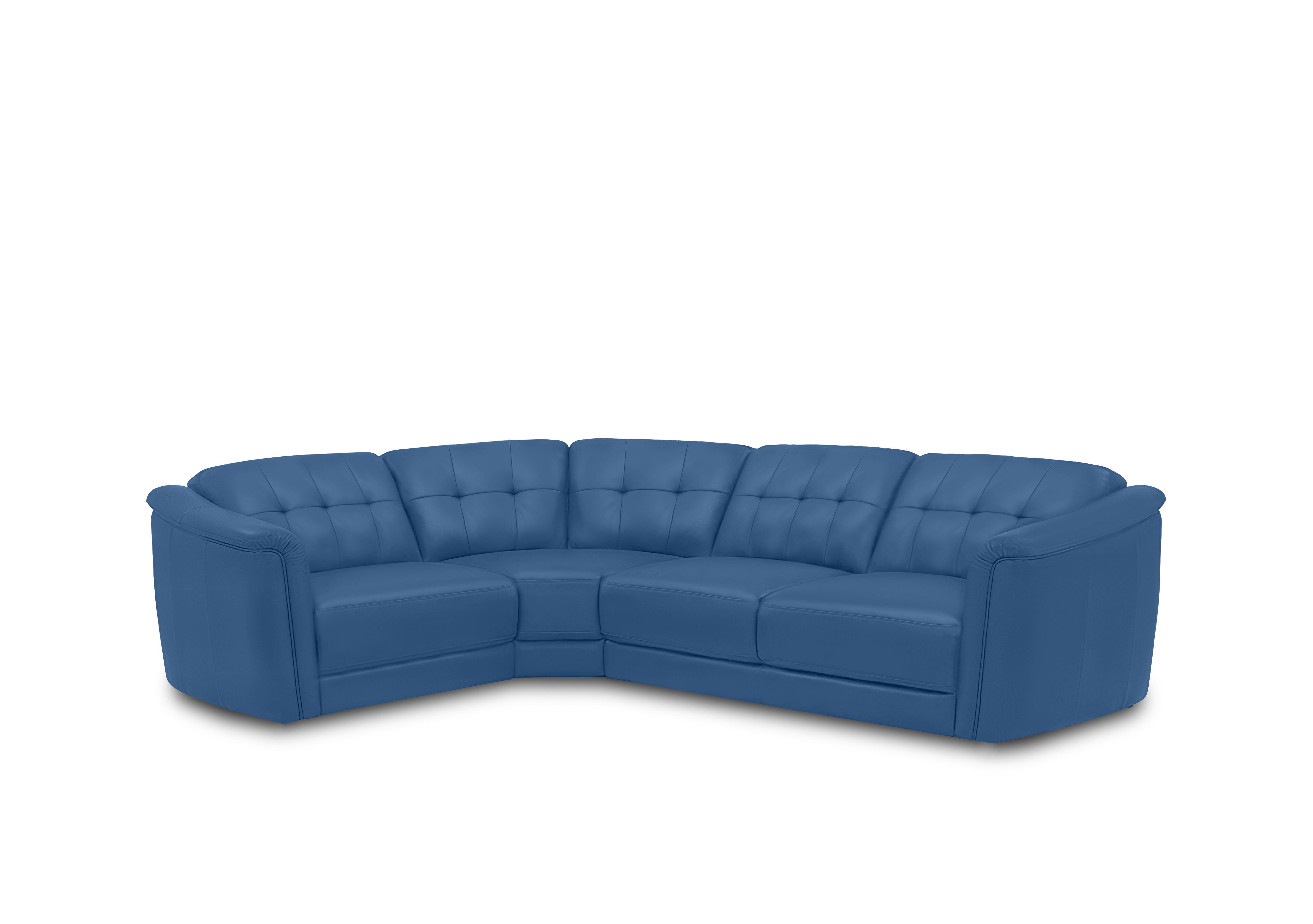 Monarch Small Leather Corner Sofa in Oslo Aegean Cat-40/12 on Furniture Village