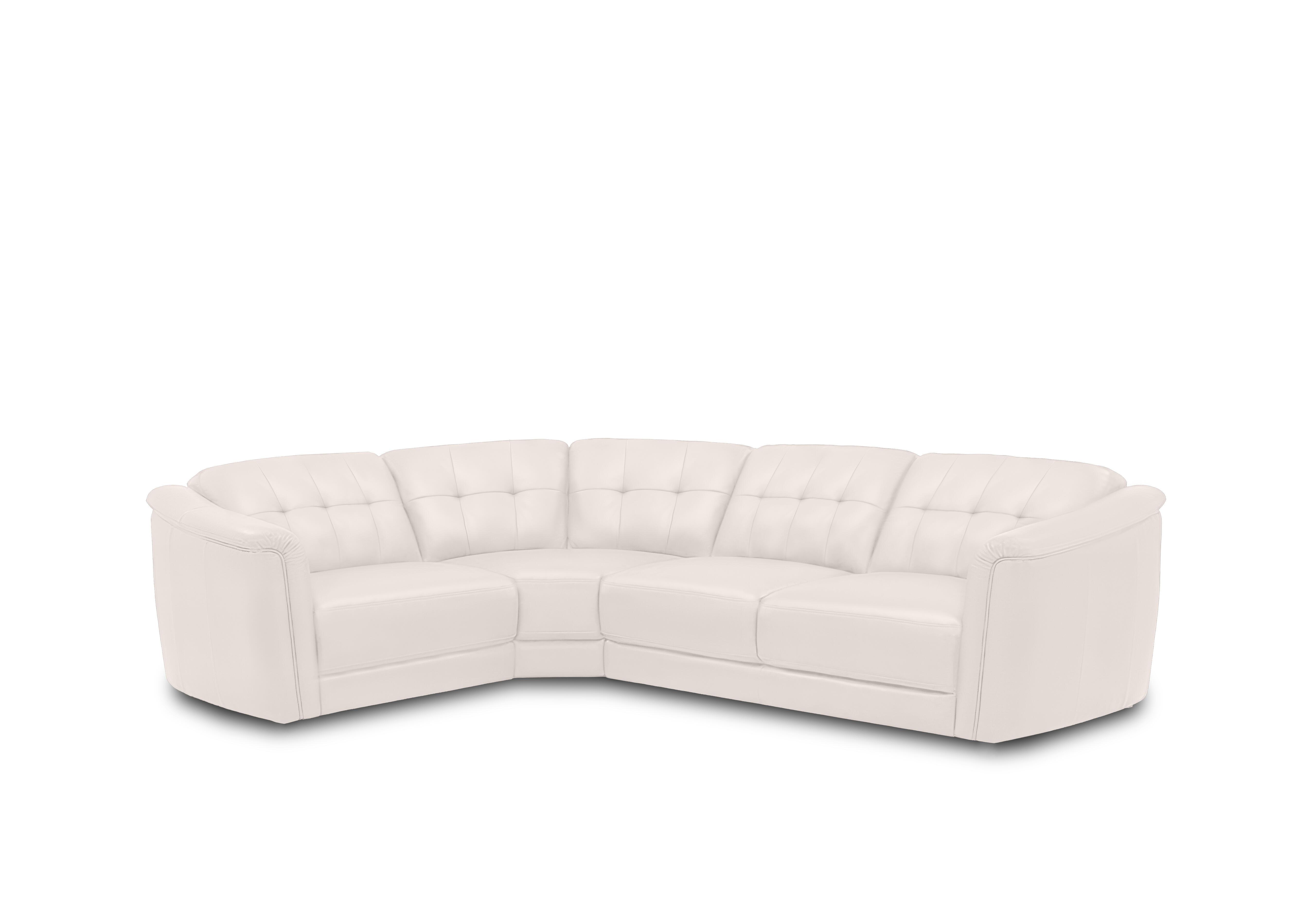 Monarch Small Leather Corner Sofa in Oslo Cotton Cat-40/13 on Furniture Village