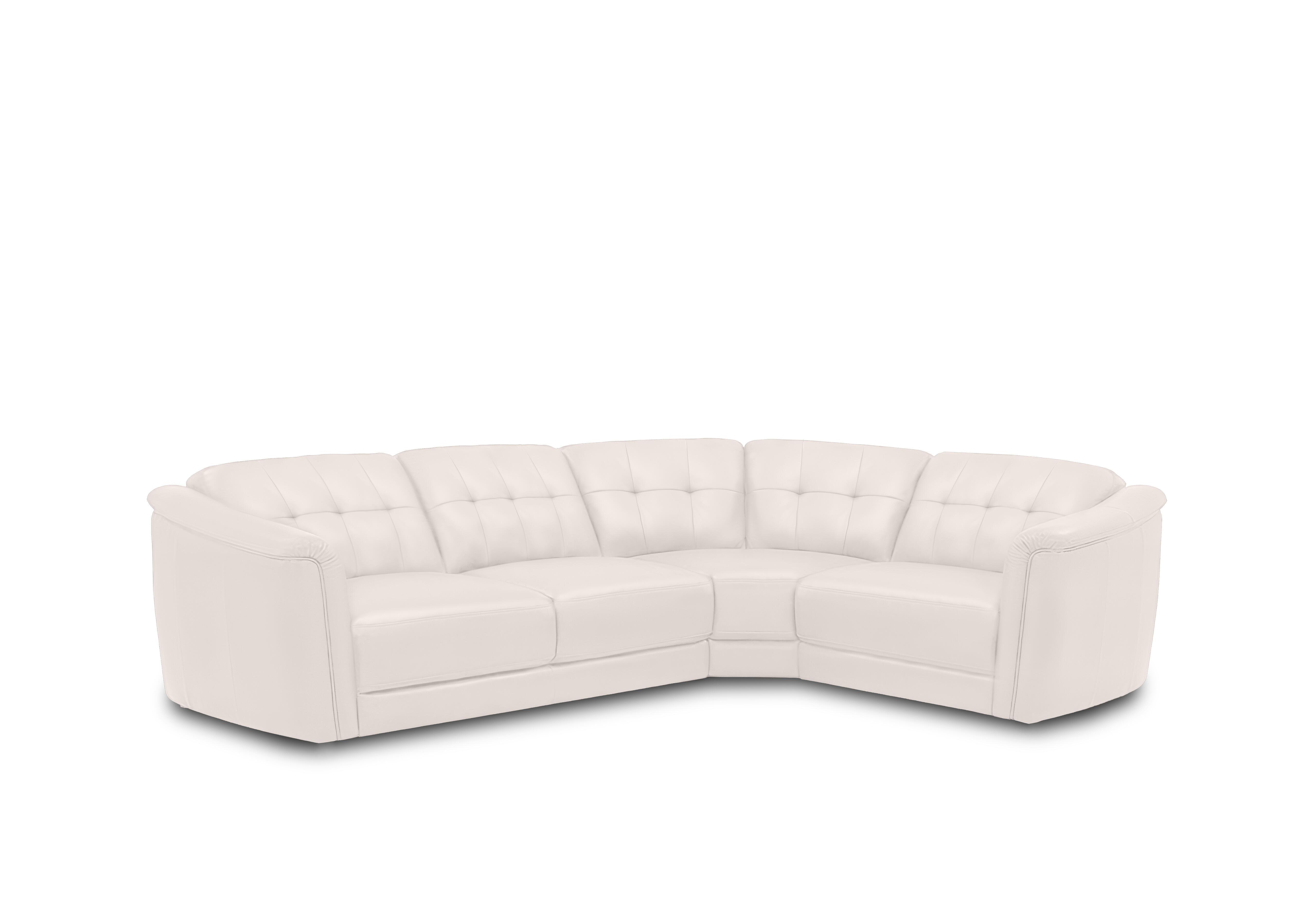 Monarch Small Leather Corner Sofa in Oslo Cotton Cat-40/13 on Furniture Village