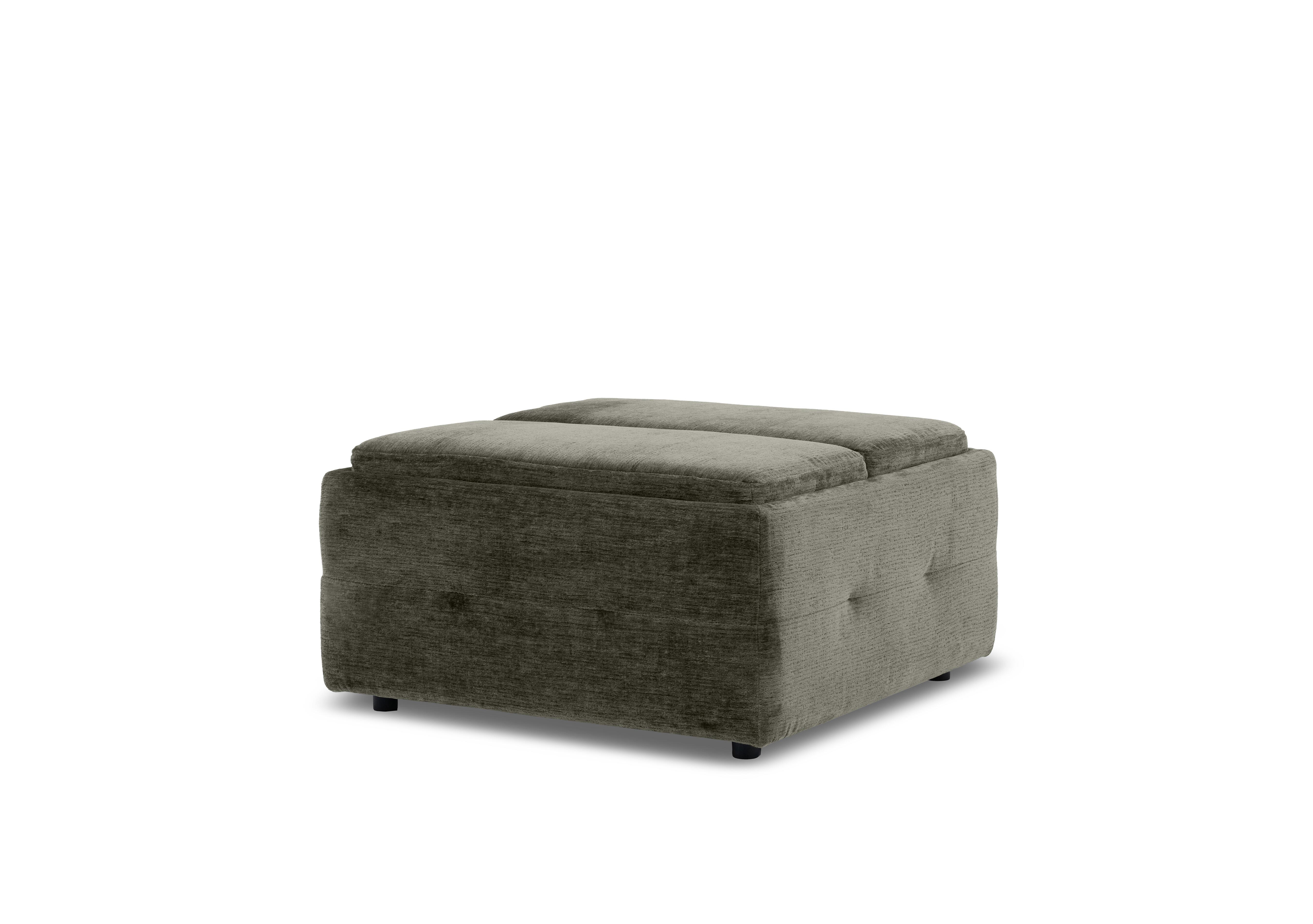 Monarch Fabric Tray Storage Footstool in Aston Jungle 47519 on Furniture Village