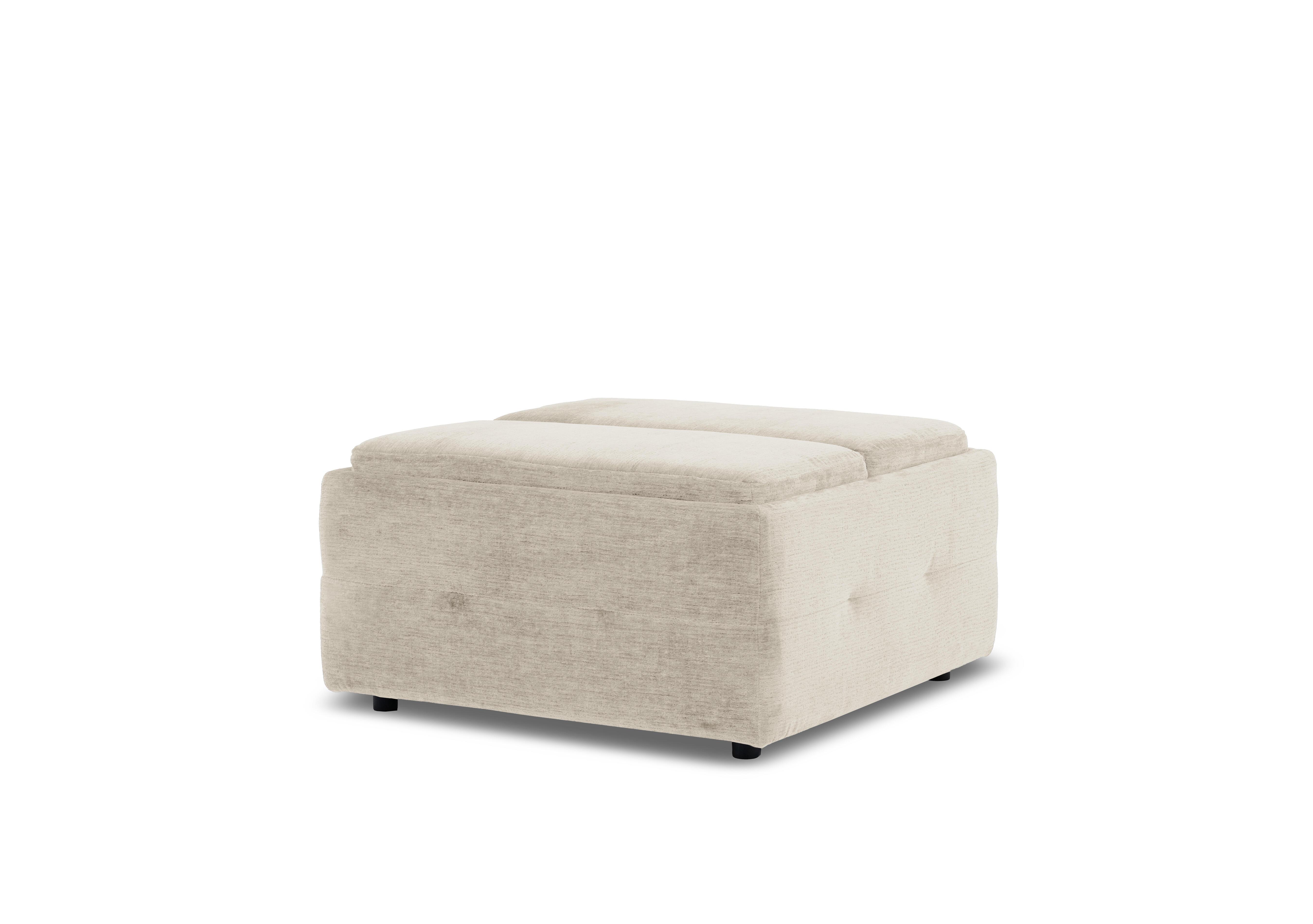 Monarch Fabric Tray Storage Footstool in Aston Oyster 47517 on Furniture Village