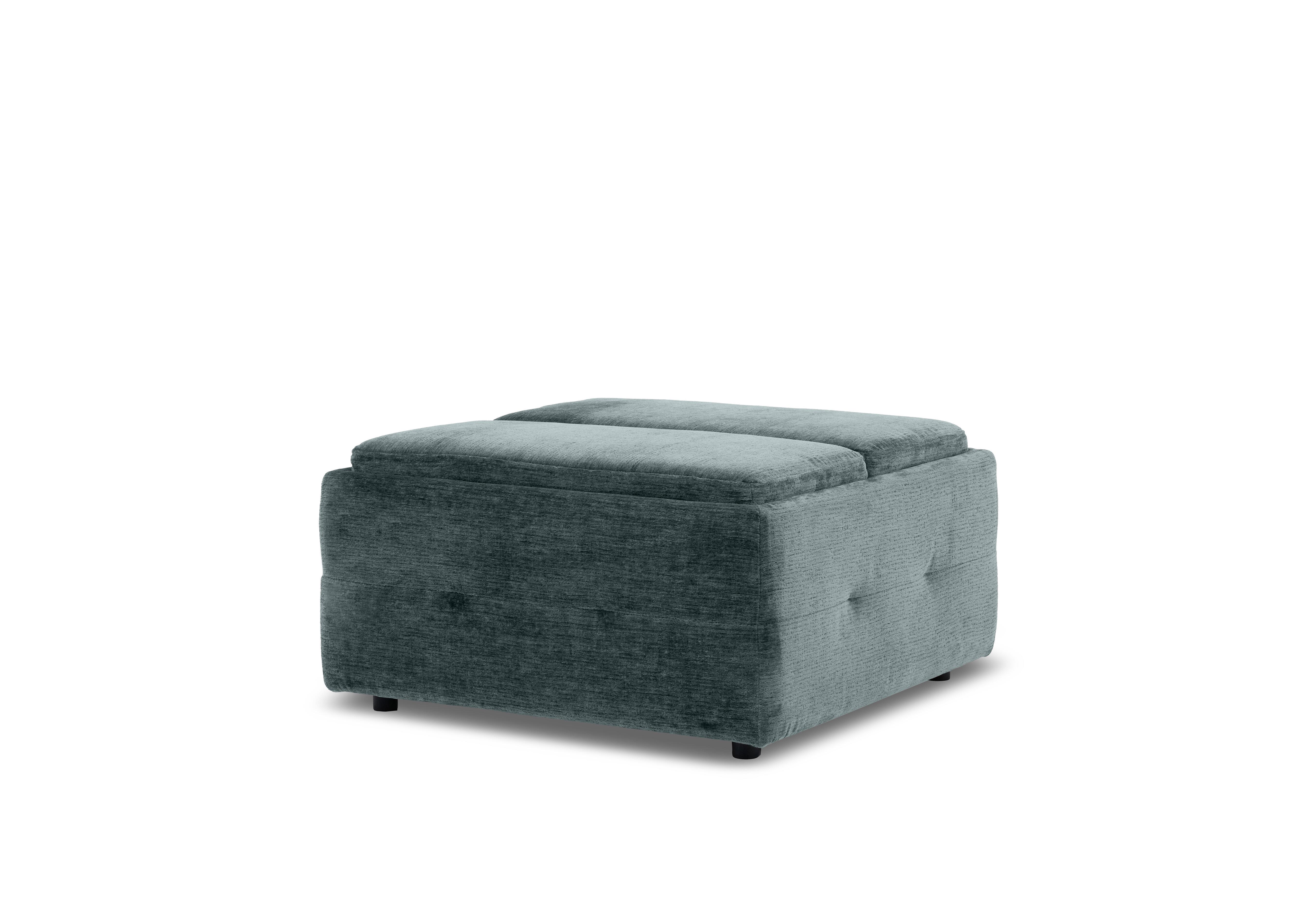 Monarch Fabric Tray Storage Footstool in Aston Seafoam 47520 on Furniture Village
