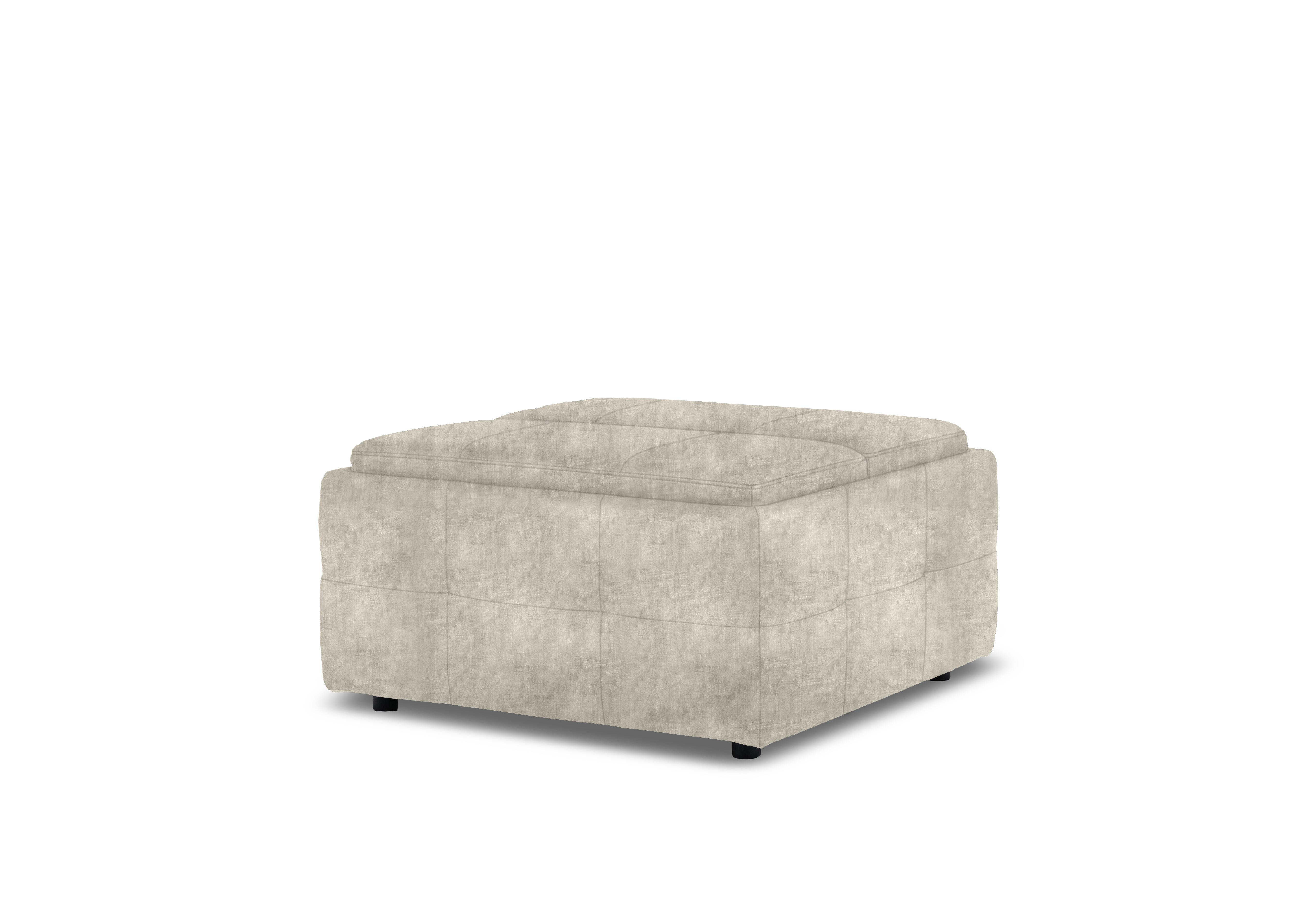 Monarch Fabric Tray Storage Footstool in Hudson Mink 25120 on Furniture Village