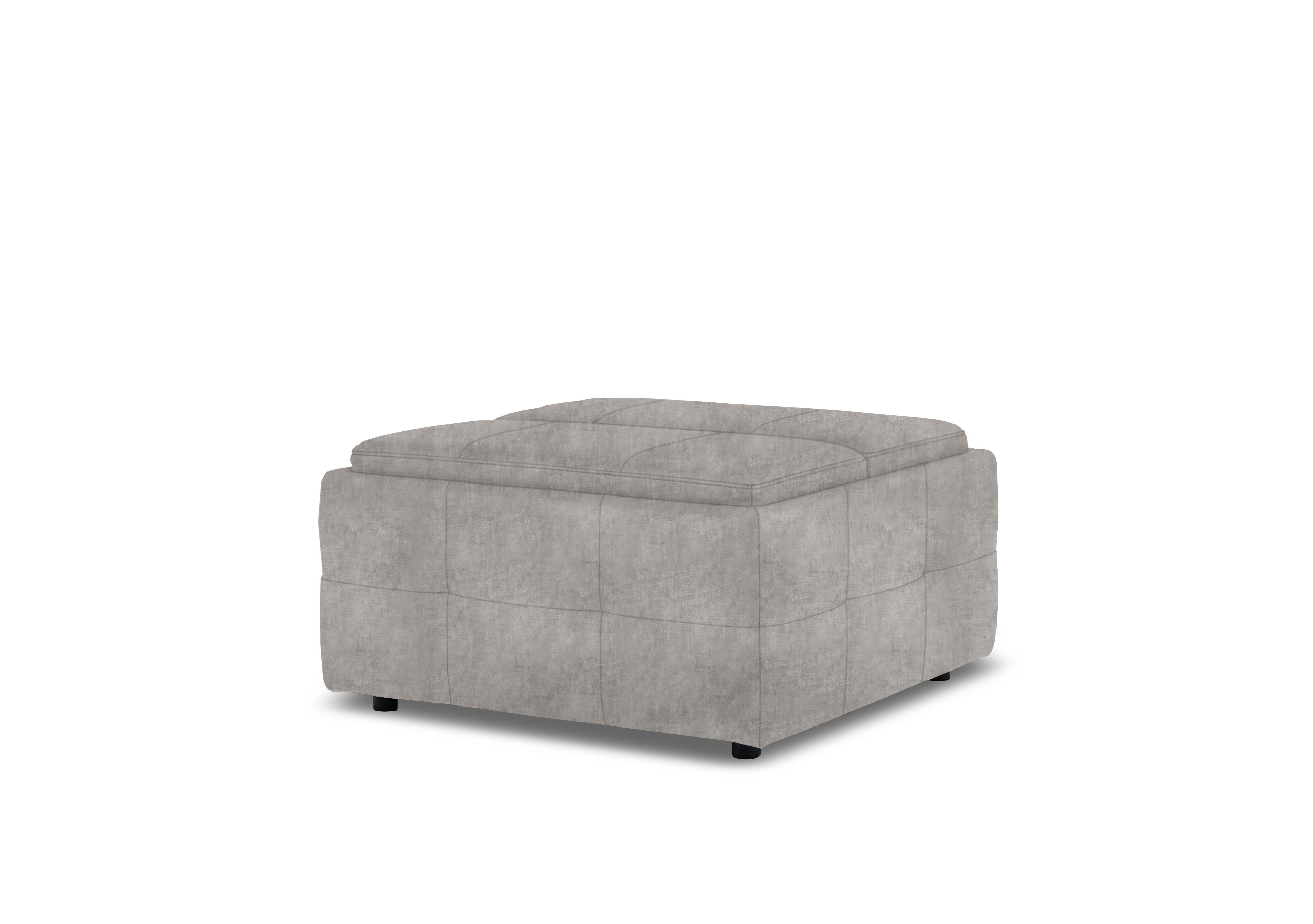 Monarch Fabric Tray Storage Footstool in Hudson Mist 25451 on Furniture Village