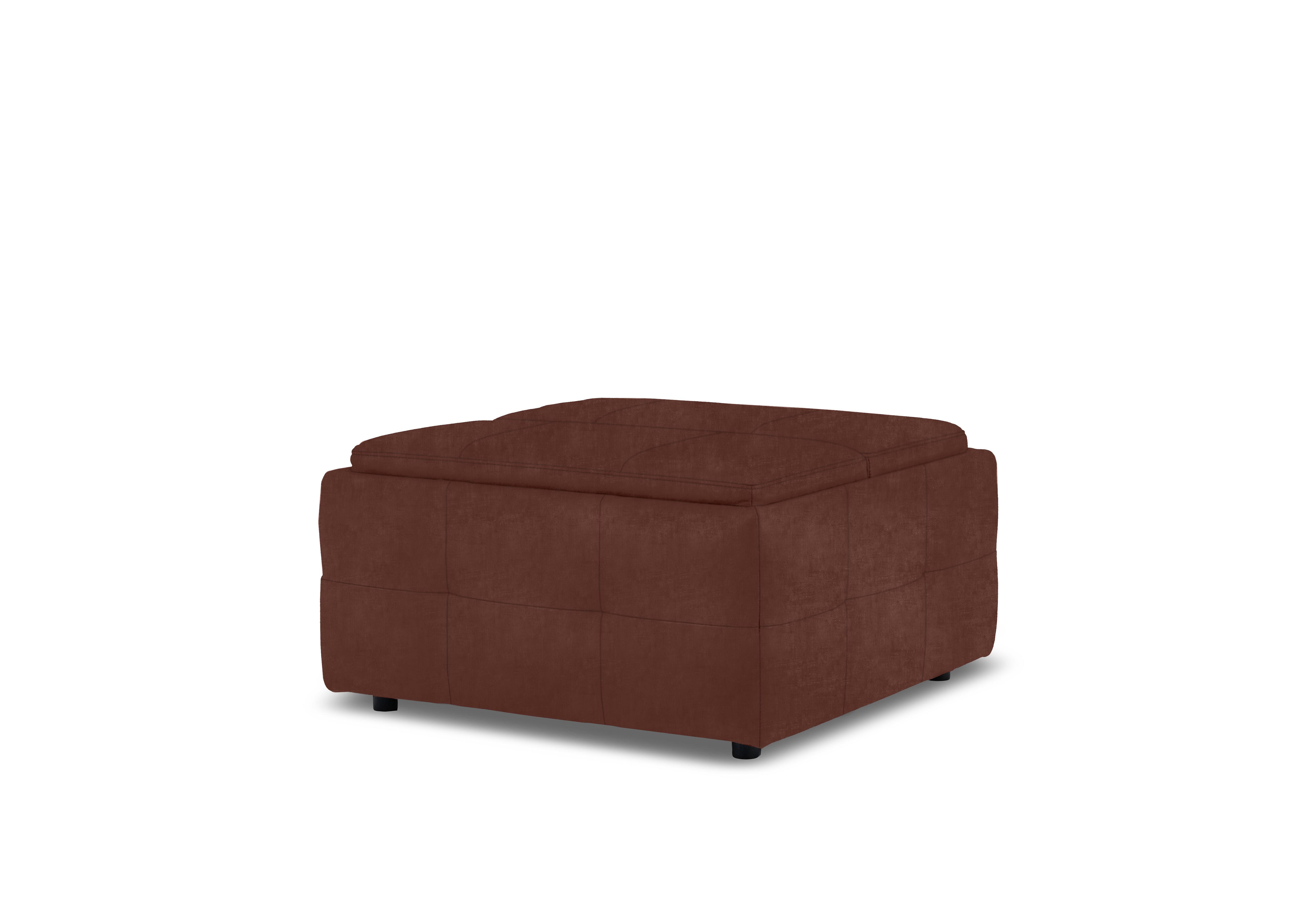 Monarch Fabric Tray Storage Footstool in Manhattan Burnt Sienna 58008 on Furniture Village