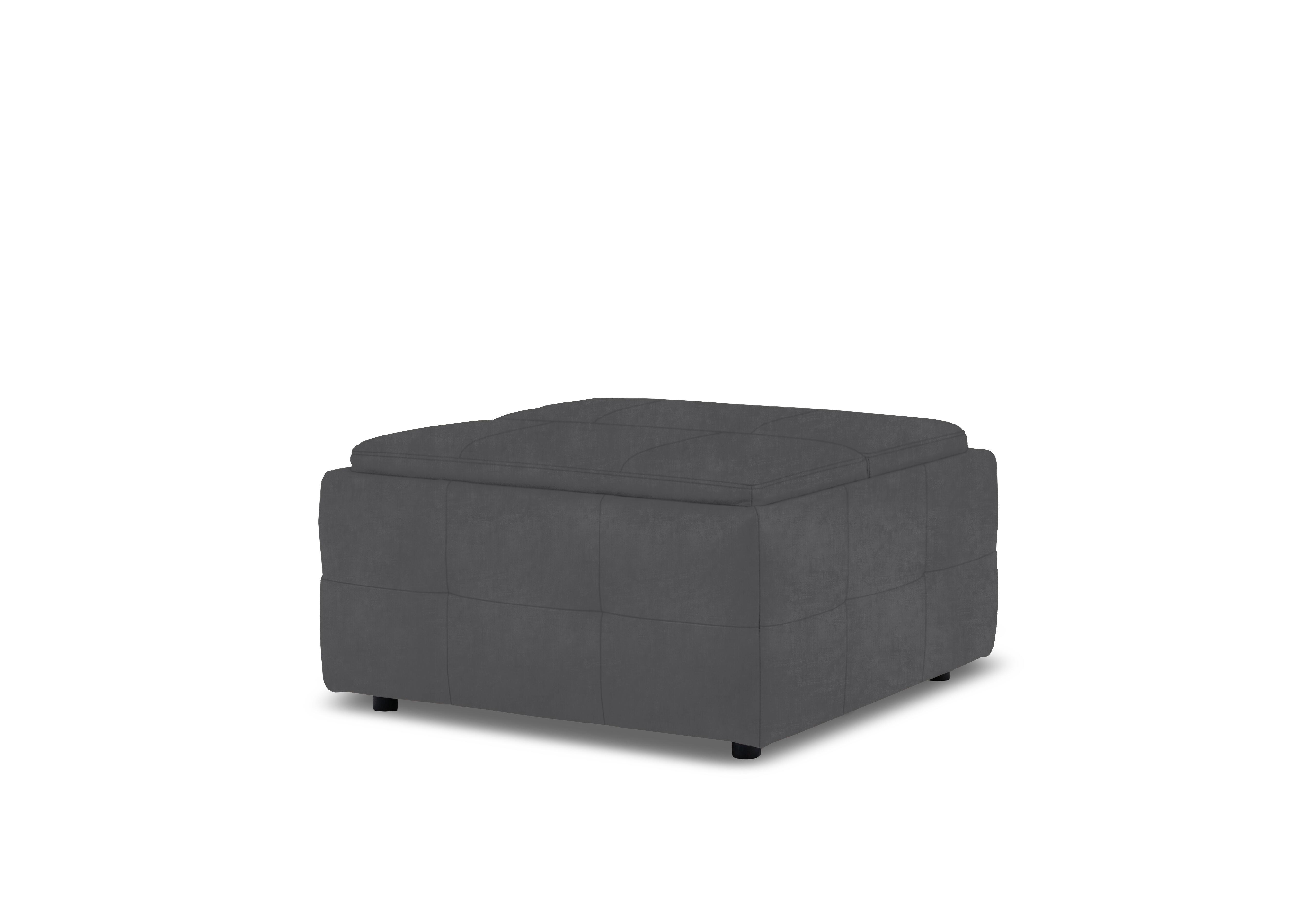 Monarch Fabric Tray Storage Footstool in Manhattan Charcoal 58003 on Furniture Village