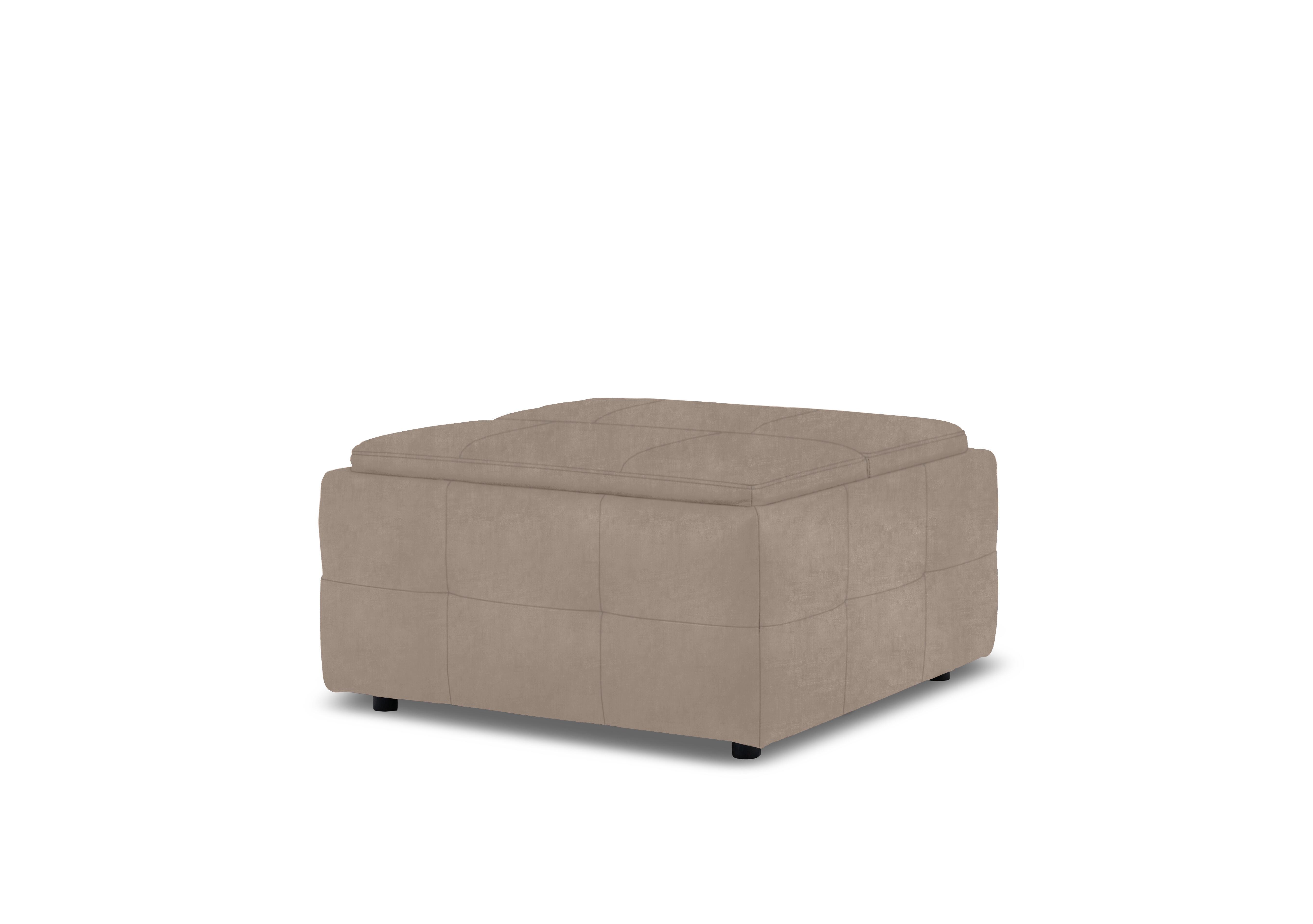 Monarch Fabric Tray Storage Footstool in Manhattan Nutmeg 58005 on Furniture Village