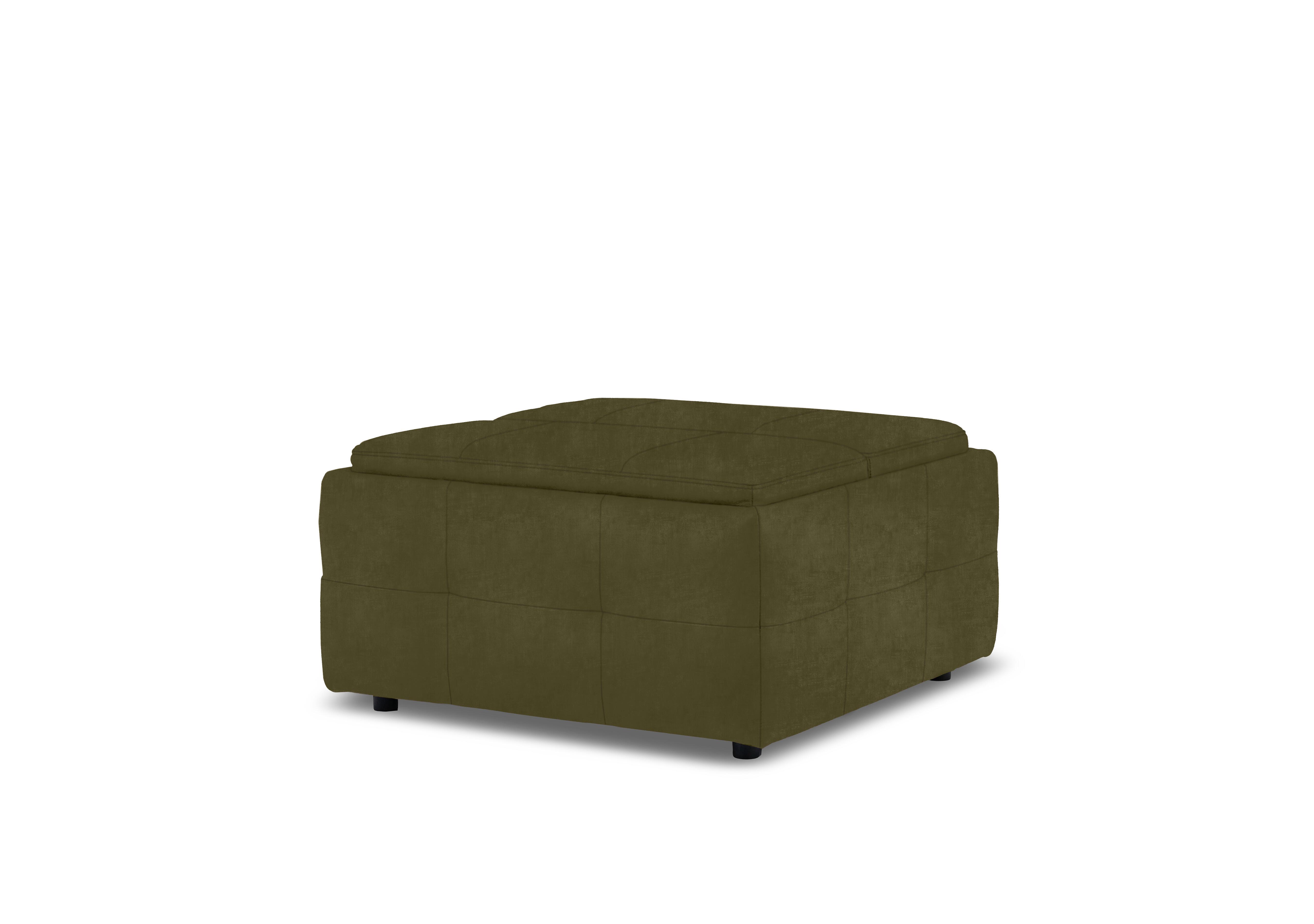 Monarch Fabric Tray Storage Footstool in Manhattan Olive Green 58006 on Furniture Village