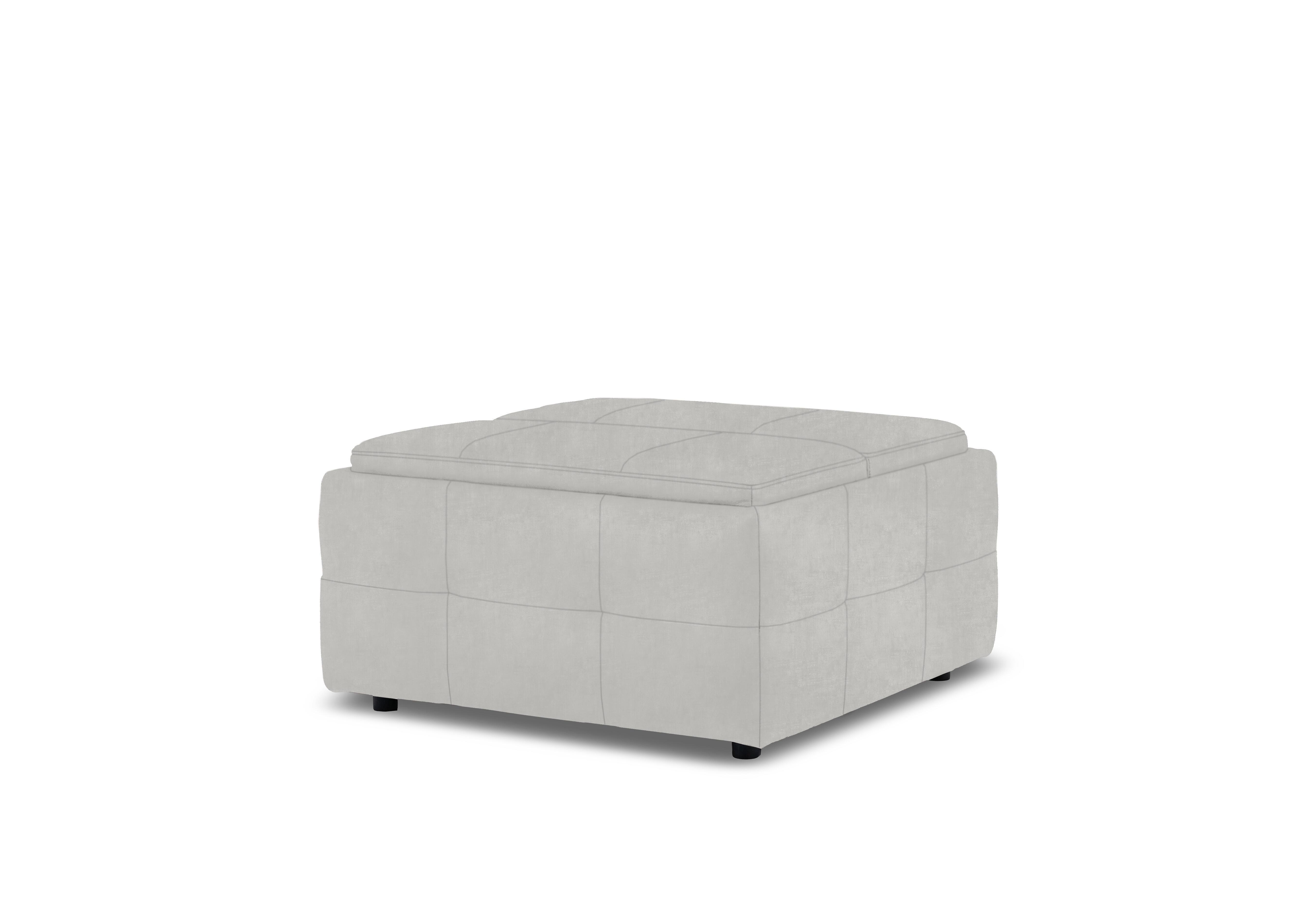 Monarch Fabric Tray Storage Footstool in Manhattan Stone 58004 on Furniture Village