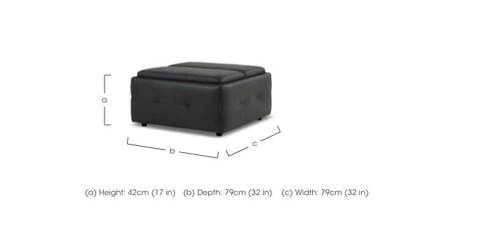 Monarch Leather Tray Storage Footstool in  on Furniture Village