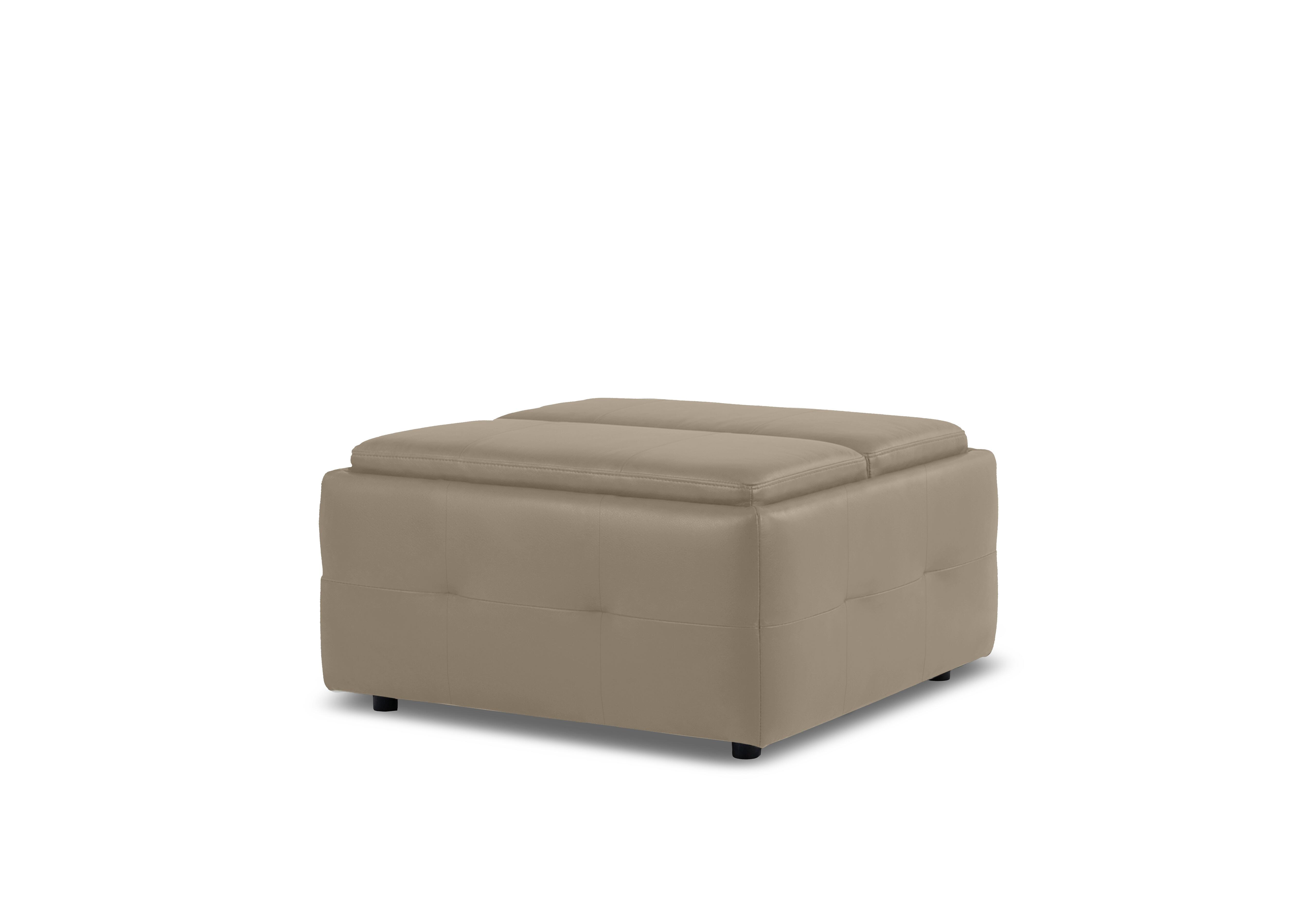 Monarch Leather Tray Storage Footstool in Montana Barley Cat-60/06 on Furniture Village
