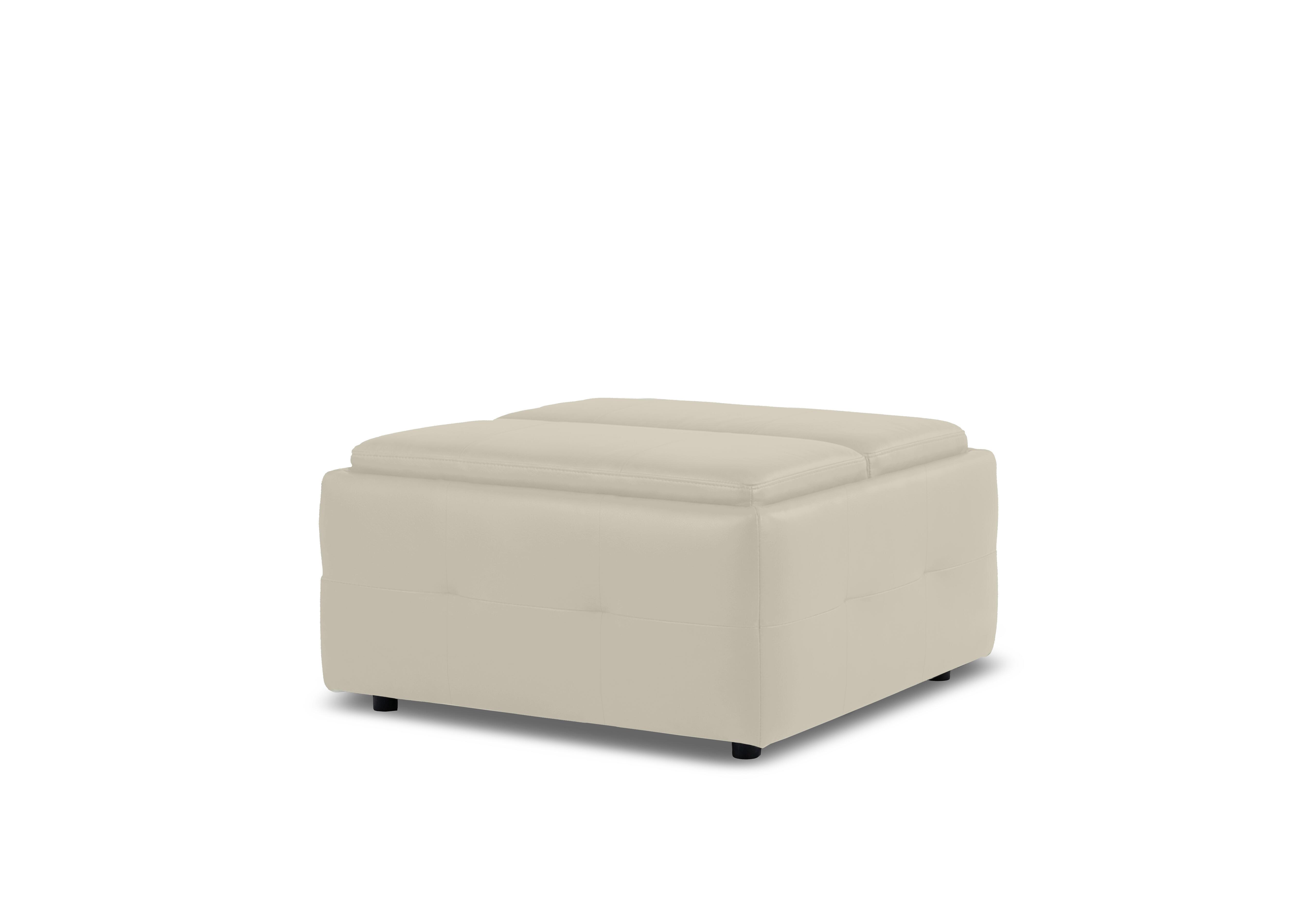Monarch Leather Tray Storage Footstool in Montana Bone China Cat-60/05 on Furniture Village
