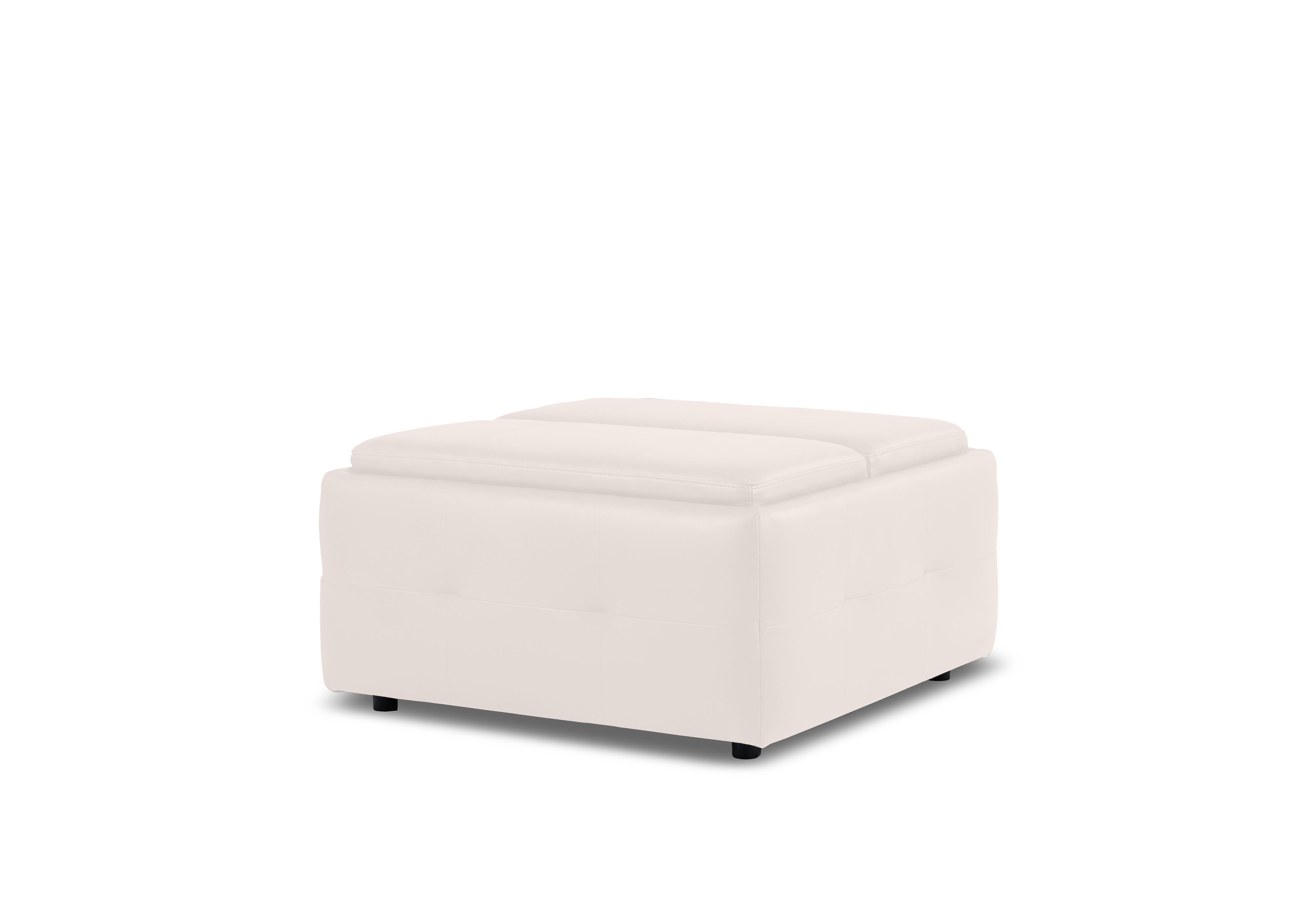 Monarch Leather Tray Storage Footstool in Oslo Cotton Cat-40/13 on Furniture Village