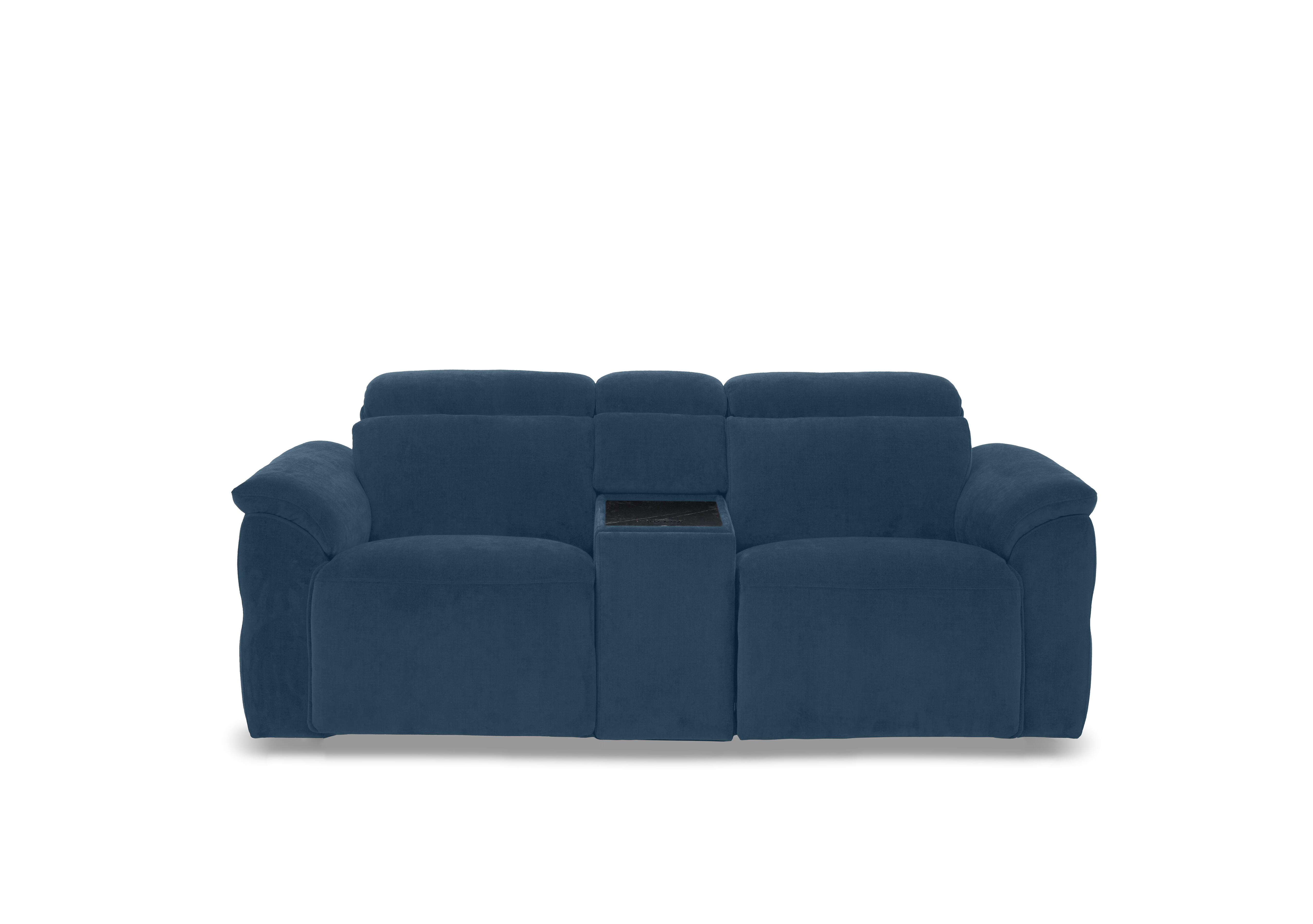 Dolomite 2 Seater Fabric Power Recliner Sofa with Power Headrests and Console in Bella Navy 43330 on Furniture Village