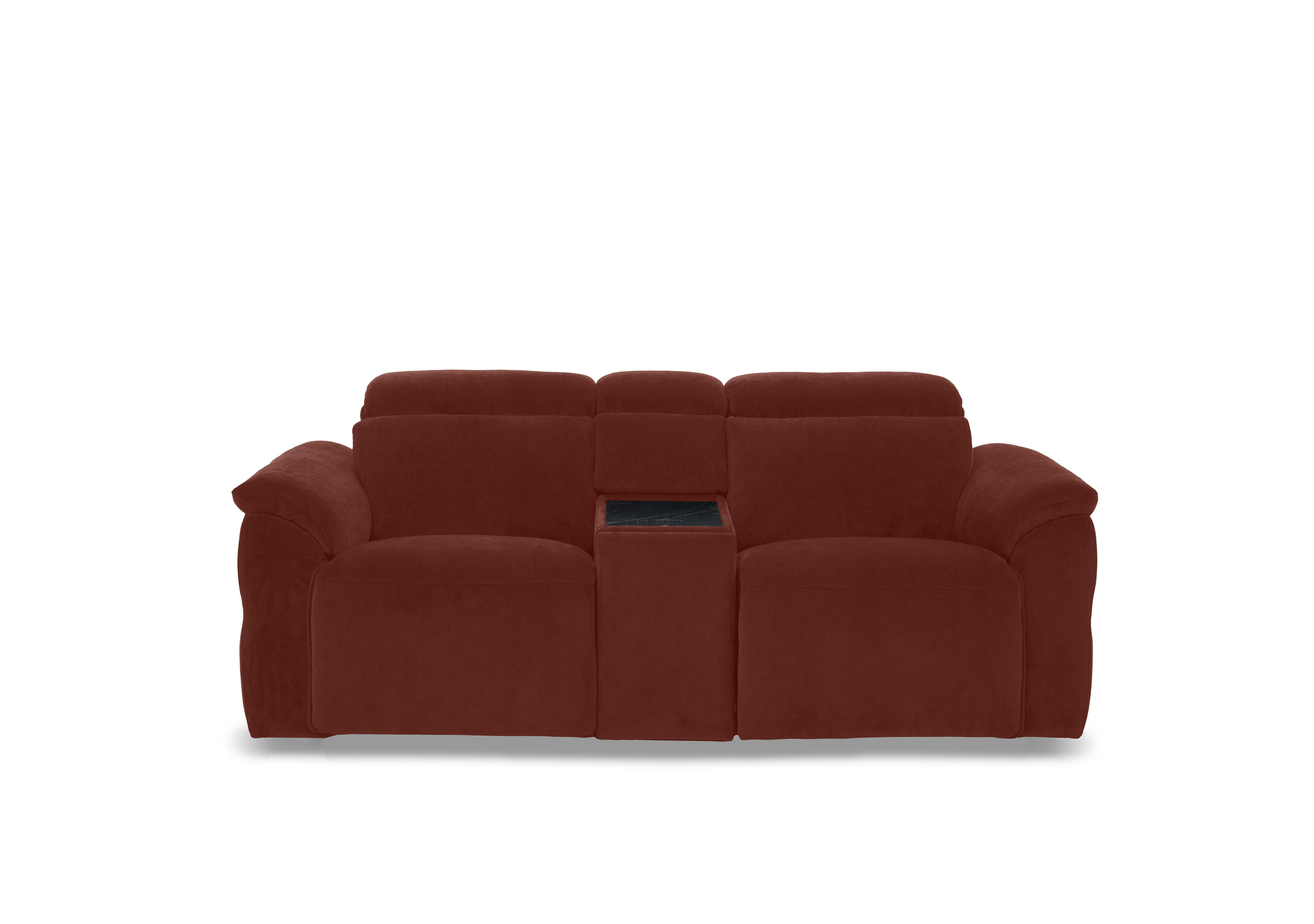 Dolomite 2 Seater Fabric Power Recliner Sofa with Power Headrests and Console in Bella Rust 43232 on Furniture Village