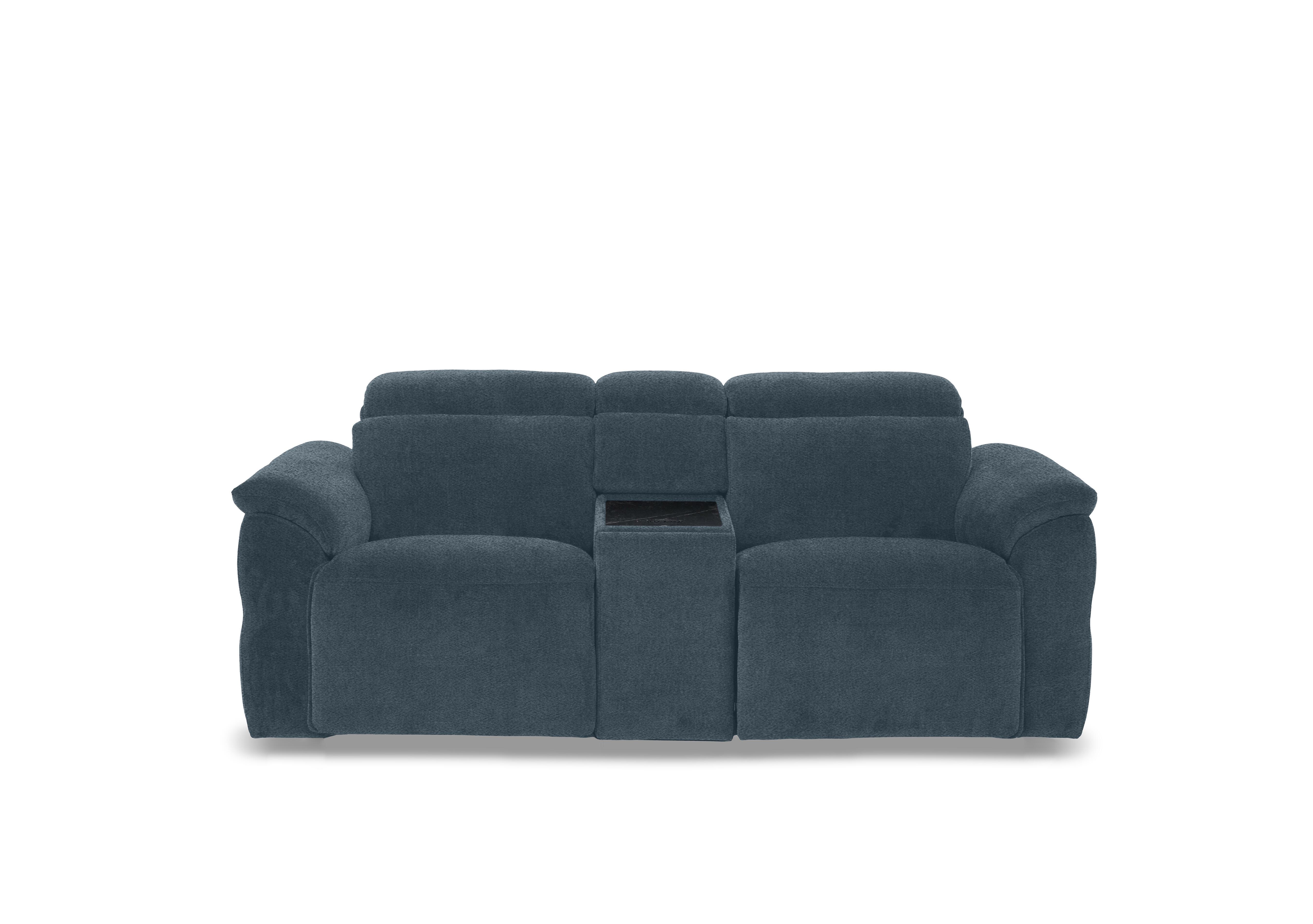 Dolomite 2 Seater Fabric Power Recliner Sofa with Power Headrests and Console in Hudson Ocean 25315 on Furniture Village